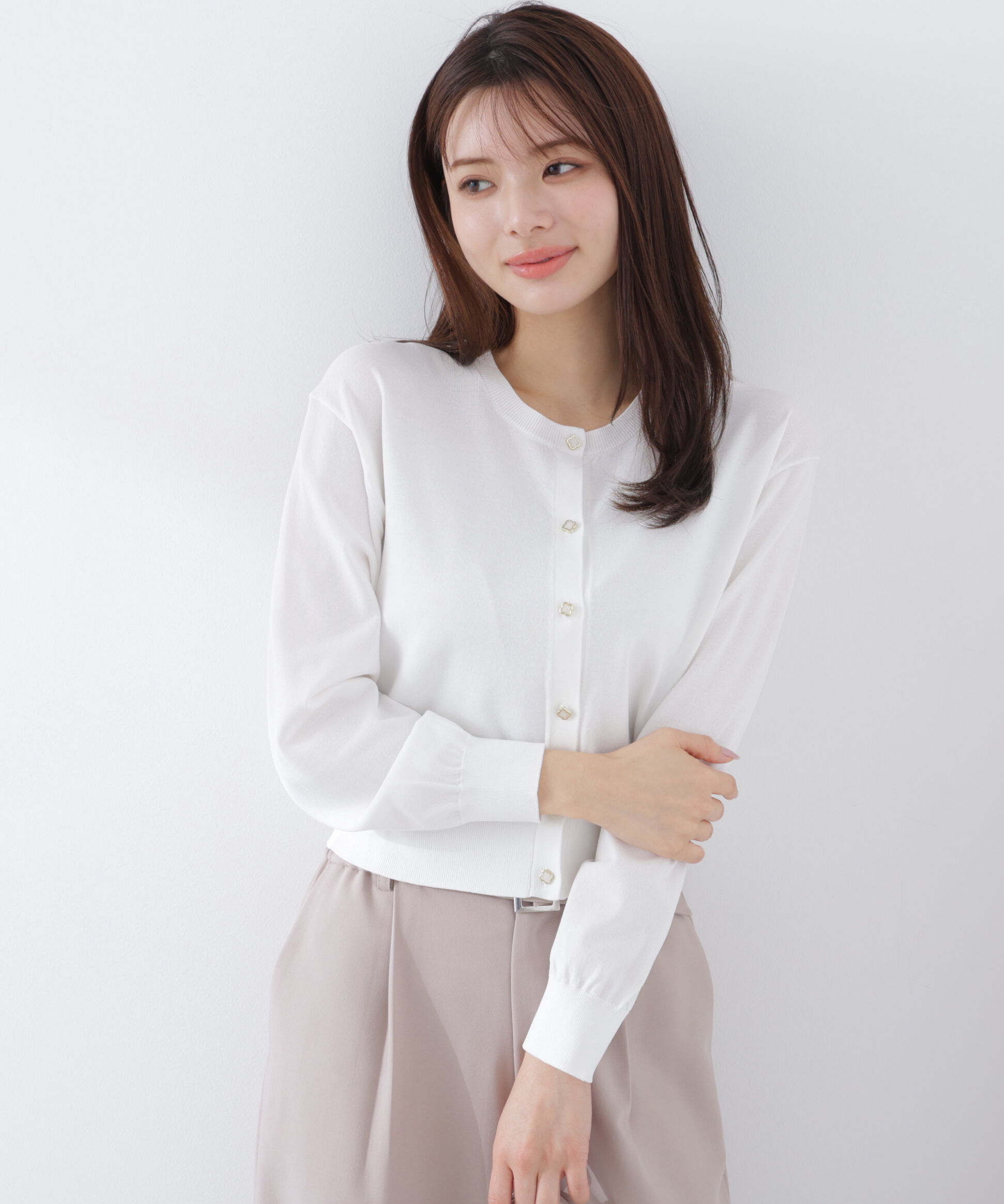 PROPORTION BODY DRESSING「＜ウォッシャブル/UV＞ベーシックカーディガン　26SS」|カーディガン|