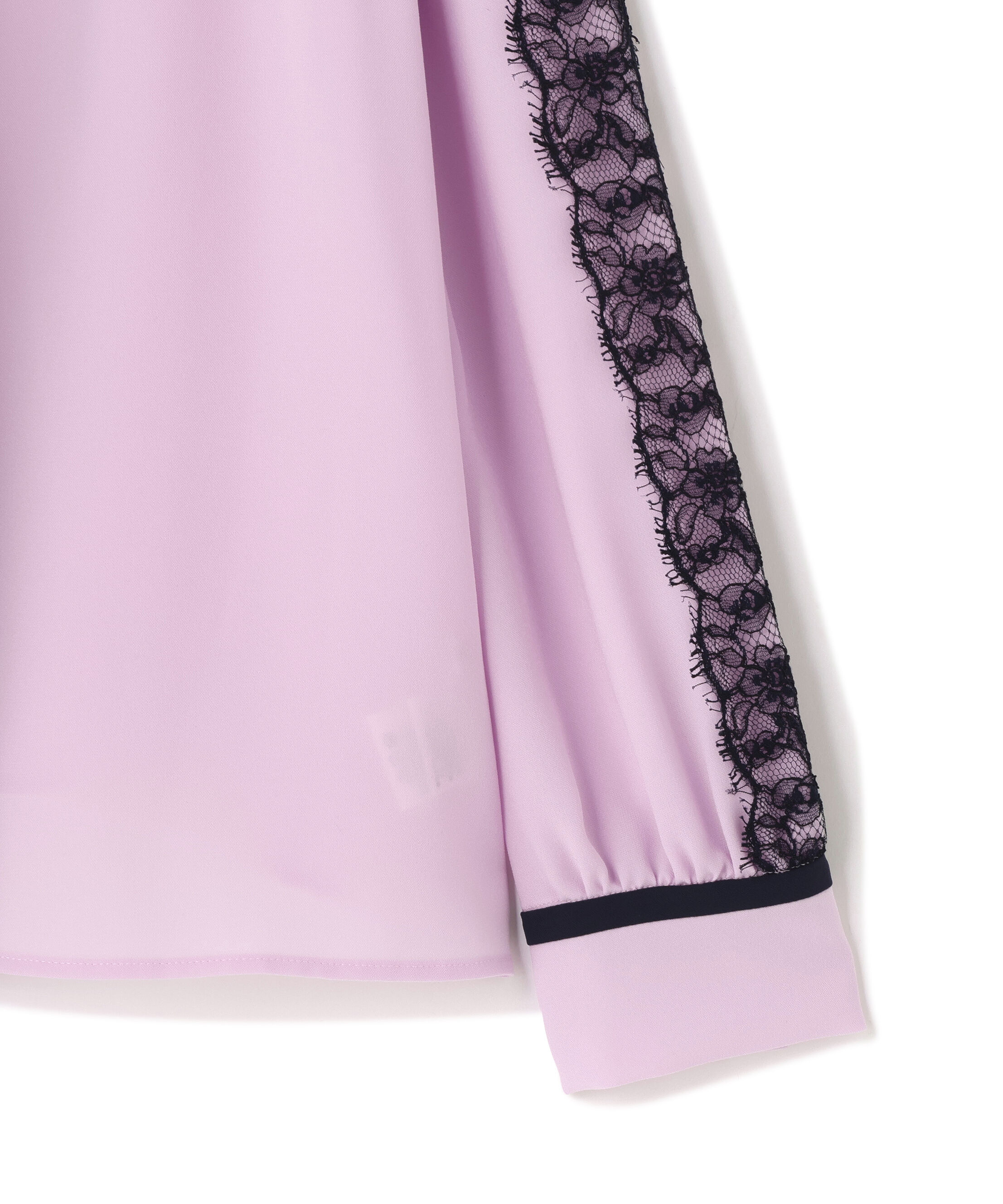  「レースコンビバイカラーリボンブラウス」|シャツ・ブラウス|