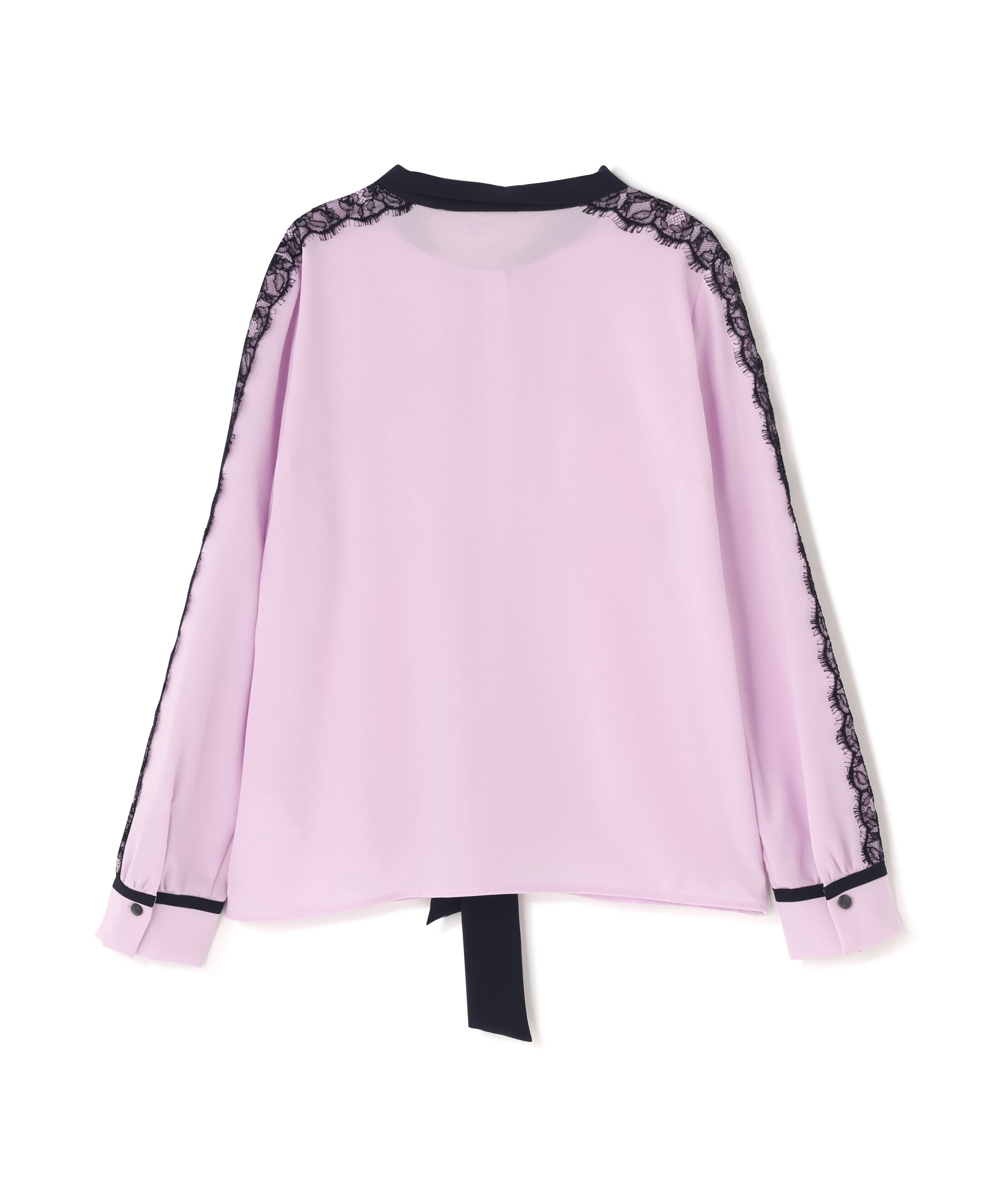  「レースコンビバイカラーリボンブラウス」|シャツ・ブラウス|