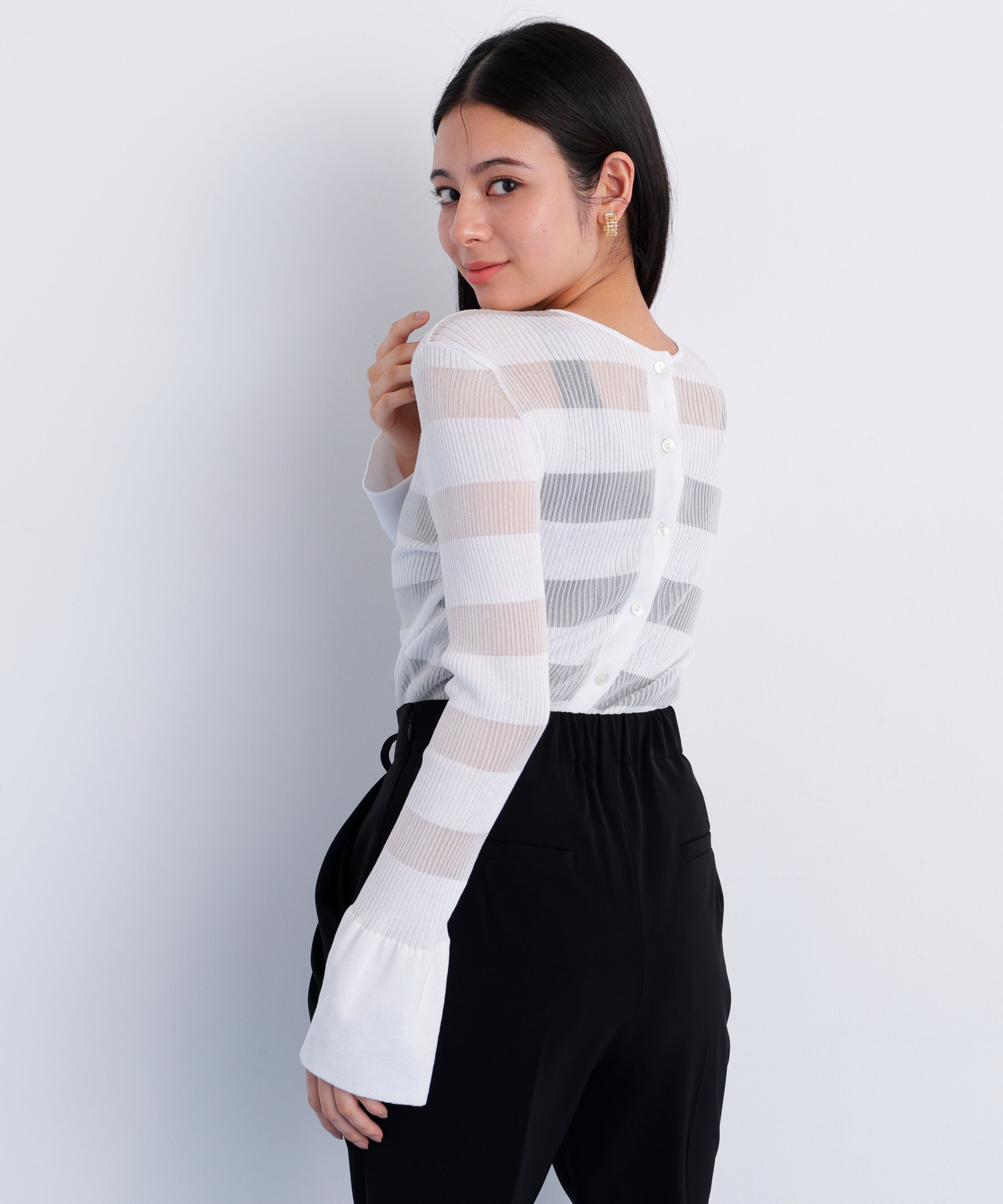  「リブシアーボーダーカーディガン」|その他|