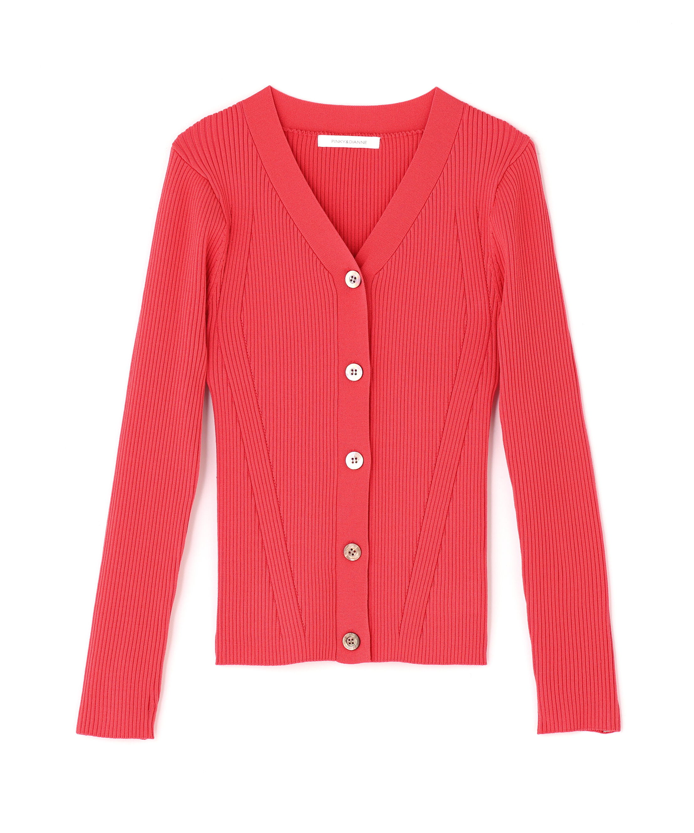  「リブニットＶネックカーディガン」|その他|ピンク