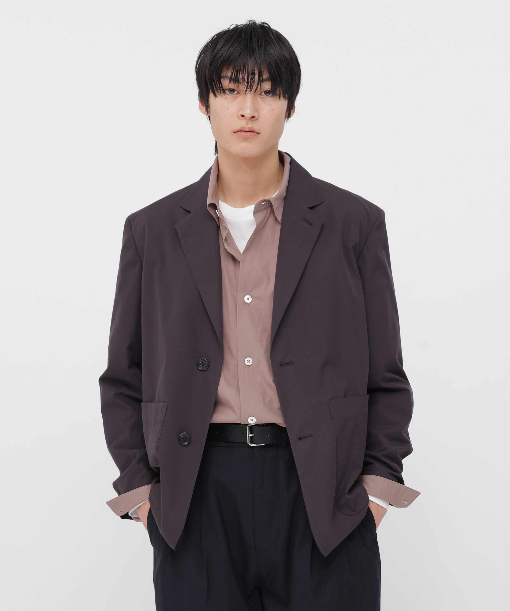 MARGARET HOWELL「COTTON SILK PLAINWEAVE JACKET」|その他|DARK BROWN2