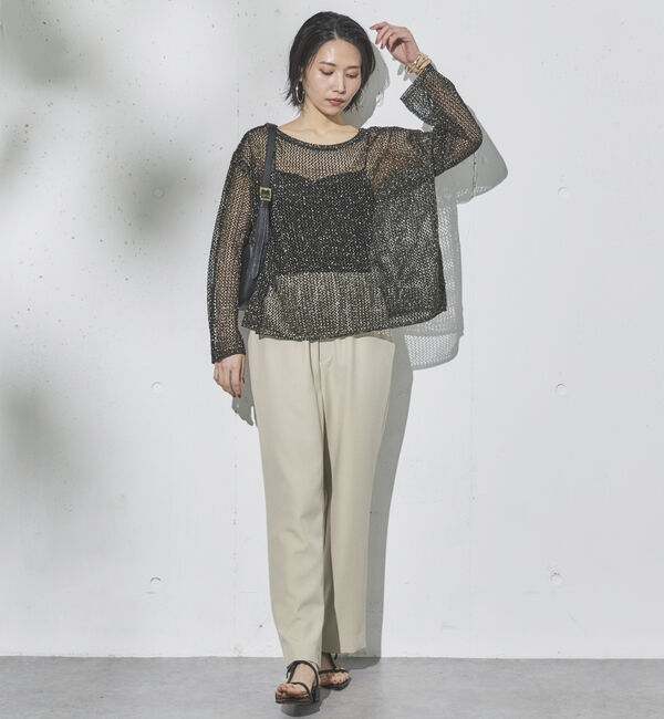 Doux archives「ラメ混メッシュニット」|ニット・セーター|