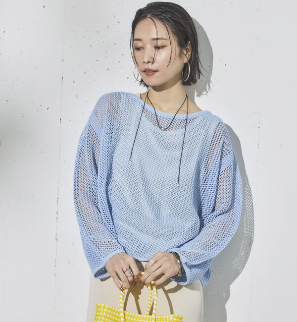 Doux archives「ラメ混メッシュニット」|ニット・セーター|