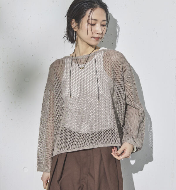 Doux archives「ラメ混メッシュニット」|ニット・セーター|