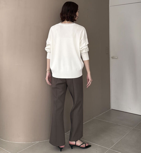 Doux archives「衿レースＶネックニットプルオーバー」|ニット・セーター|