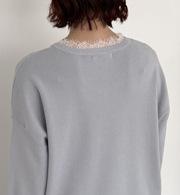 Doux archives「衿レースＶネックニットプルオーバー」|ニット・セーター|