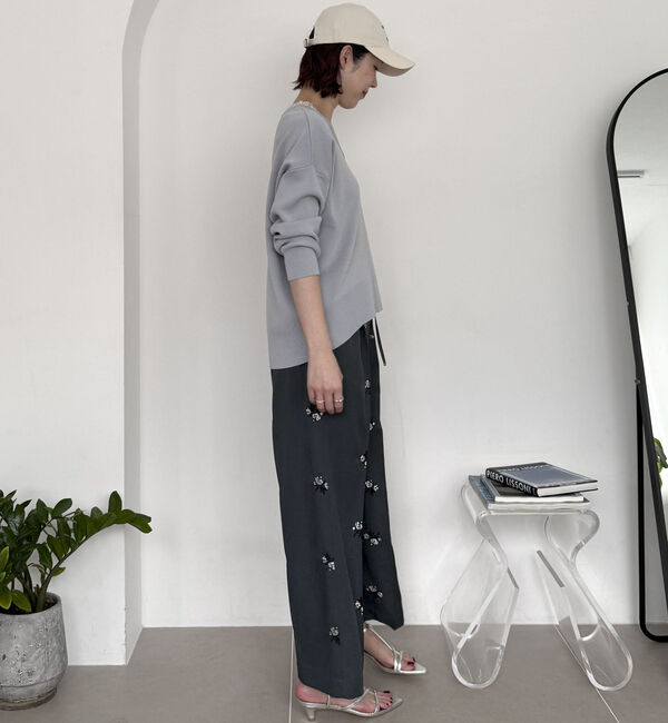 Doux archives「衿レースＶネックニットプルオーバー」|ニット・セーター|