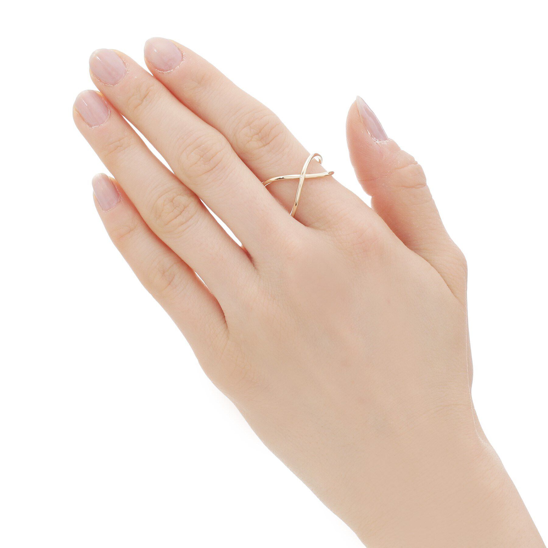 COCOSHNIK「K10ワンストローク アシンメトリー Ｘ リング（16号）」|リング|