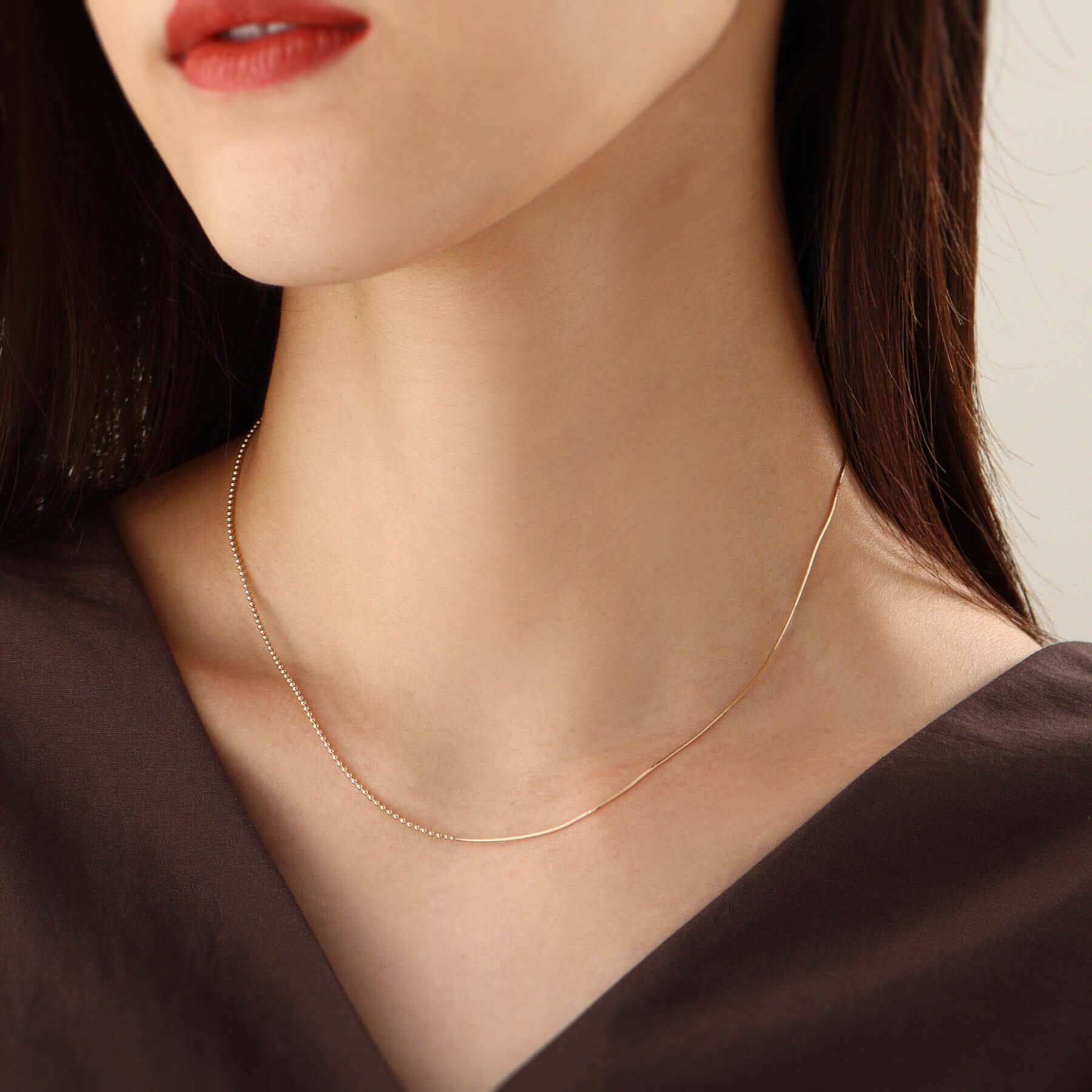 COCOSHNIK「K10ボール&times;コンパクト セパレートネックレス」|ネックレス|