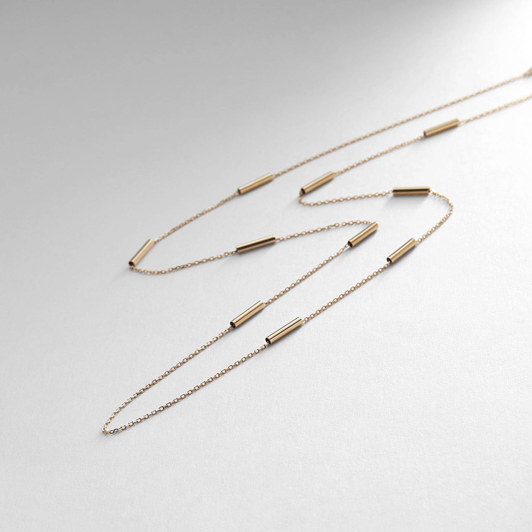 COCOSHNIK「K10パイプステーション ネックレス」|ネックレス|イエローゴールド(1