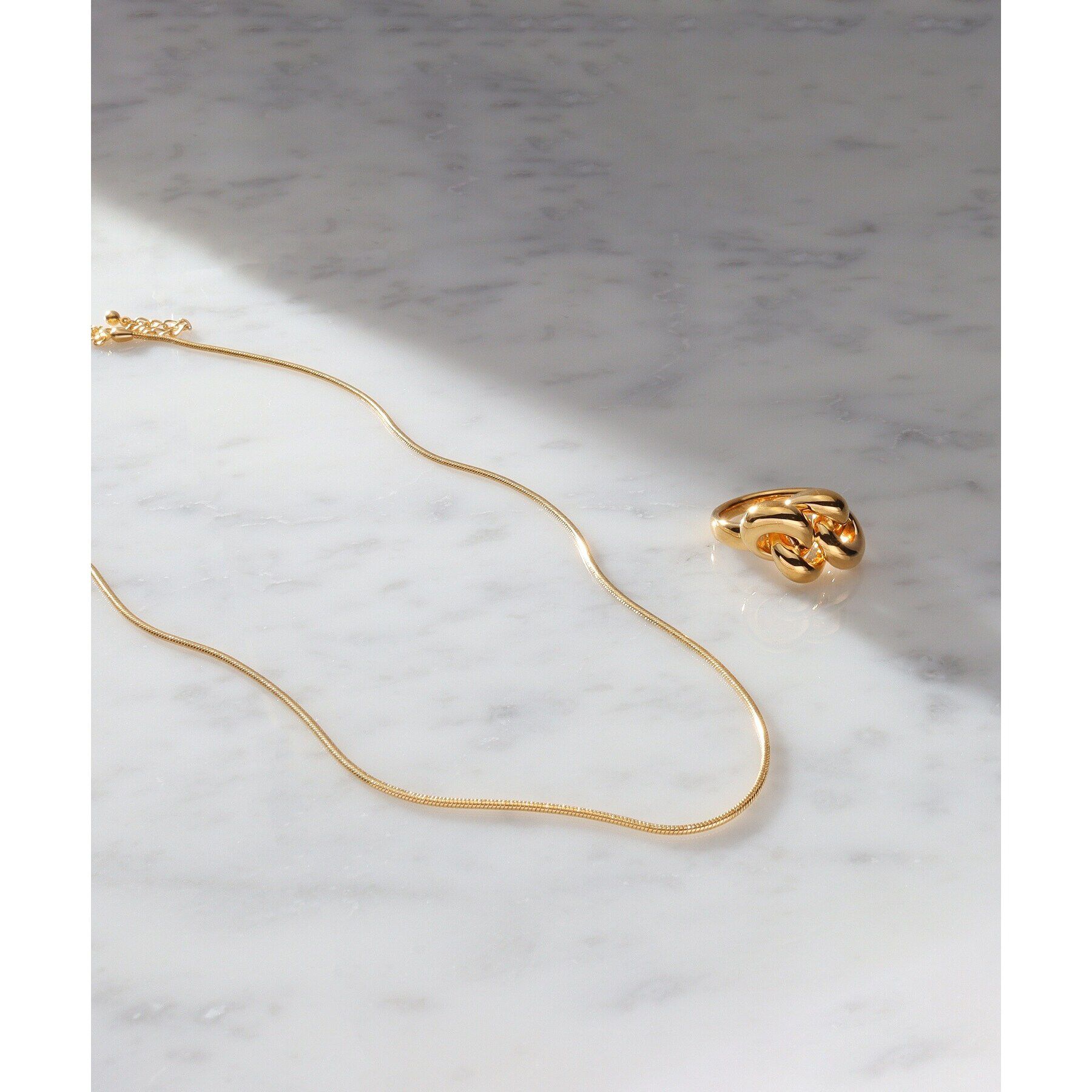 COCOSHNIK ONKITSCH「シルバー デザインチェーン スネークネックレス GP」|ネックレス|