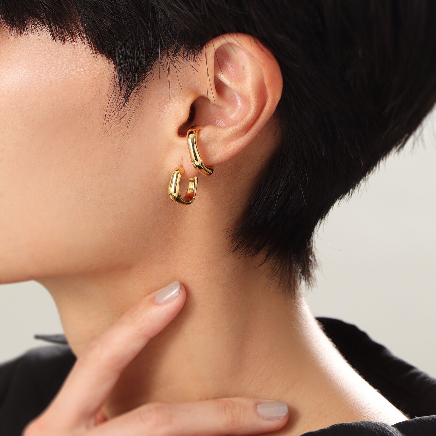 COCOSHNIK ONKITSCH「シルバー ニュアンスイヤーカフ GP」|イヤリング|