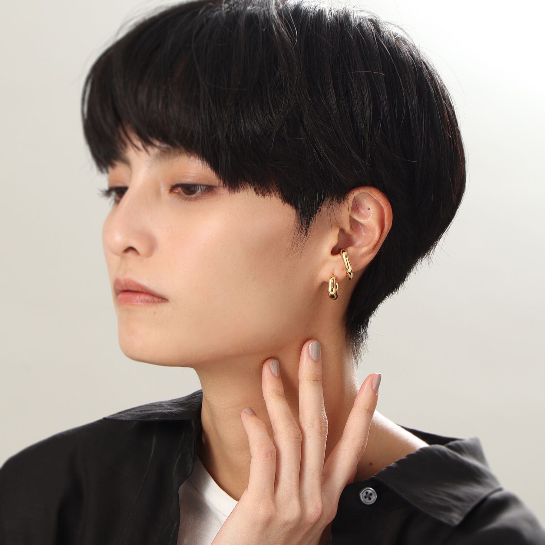 COCOSHNIK ONKITSCH「シルバー ニュアンスイヤーカフ GP」|イヤリング|