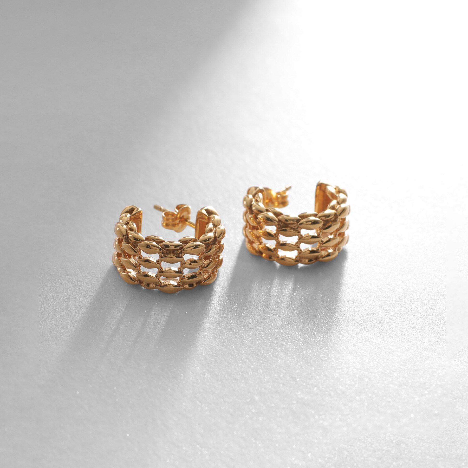 COCOSHNIK ONKITSCH「シルバー スモールフープ マーキスメッシュ ピアス GP」|ピアス|