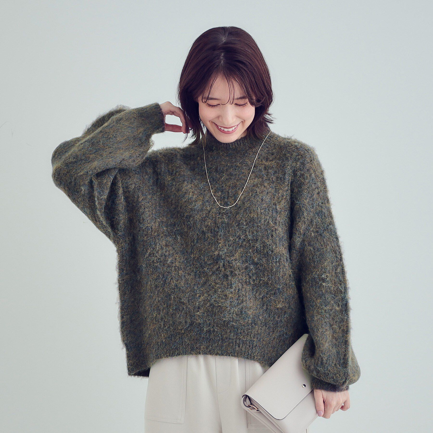 SHOO･LA･RUE「【S-LL/体型カバー】ふわふわMIXハイネックニット」|ニット・セーター|