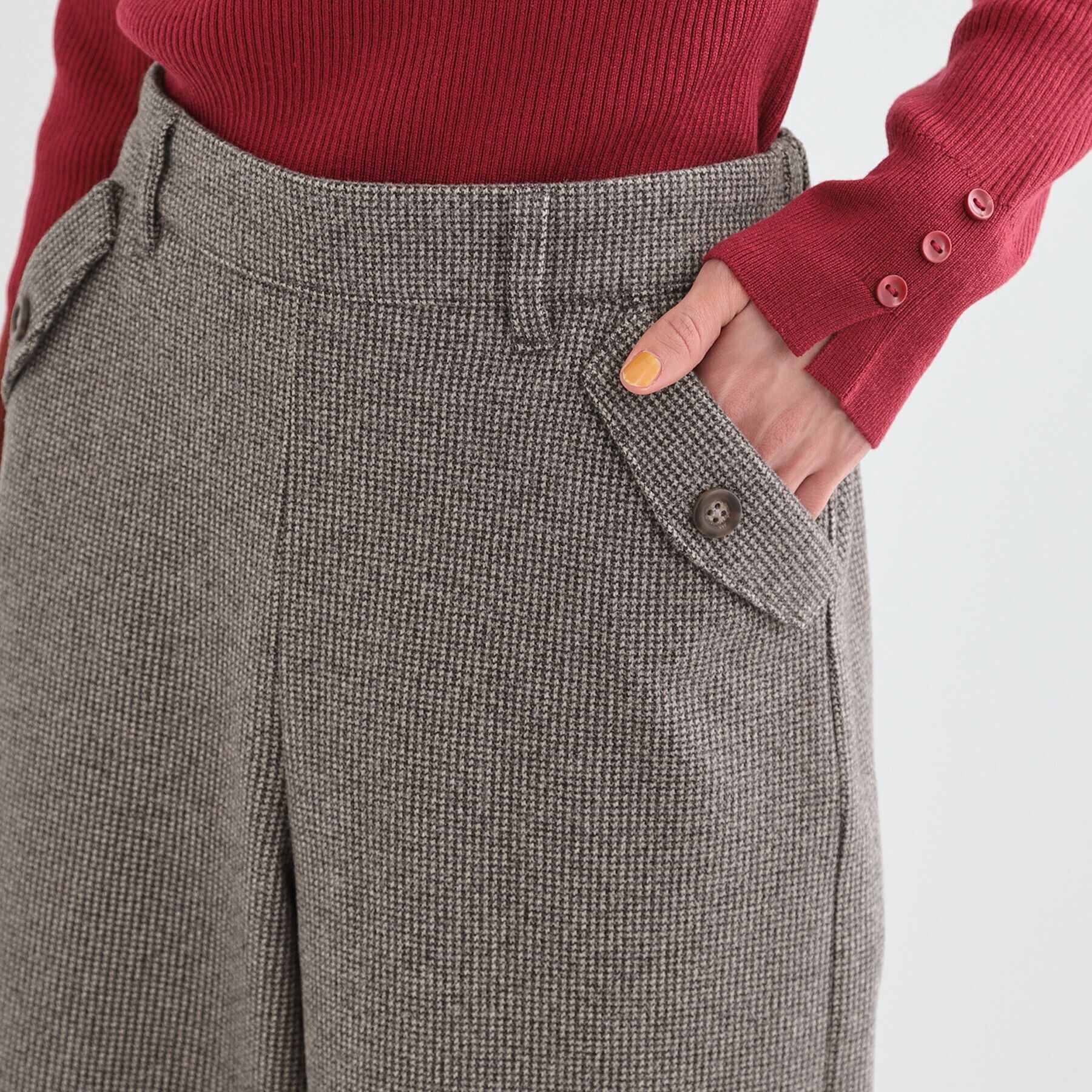 SHOO･LA･RUE「【S-LL】お尻や太ももをカバーしてくれる あったかガウチョパンツ」|その他|