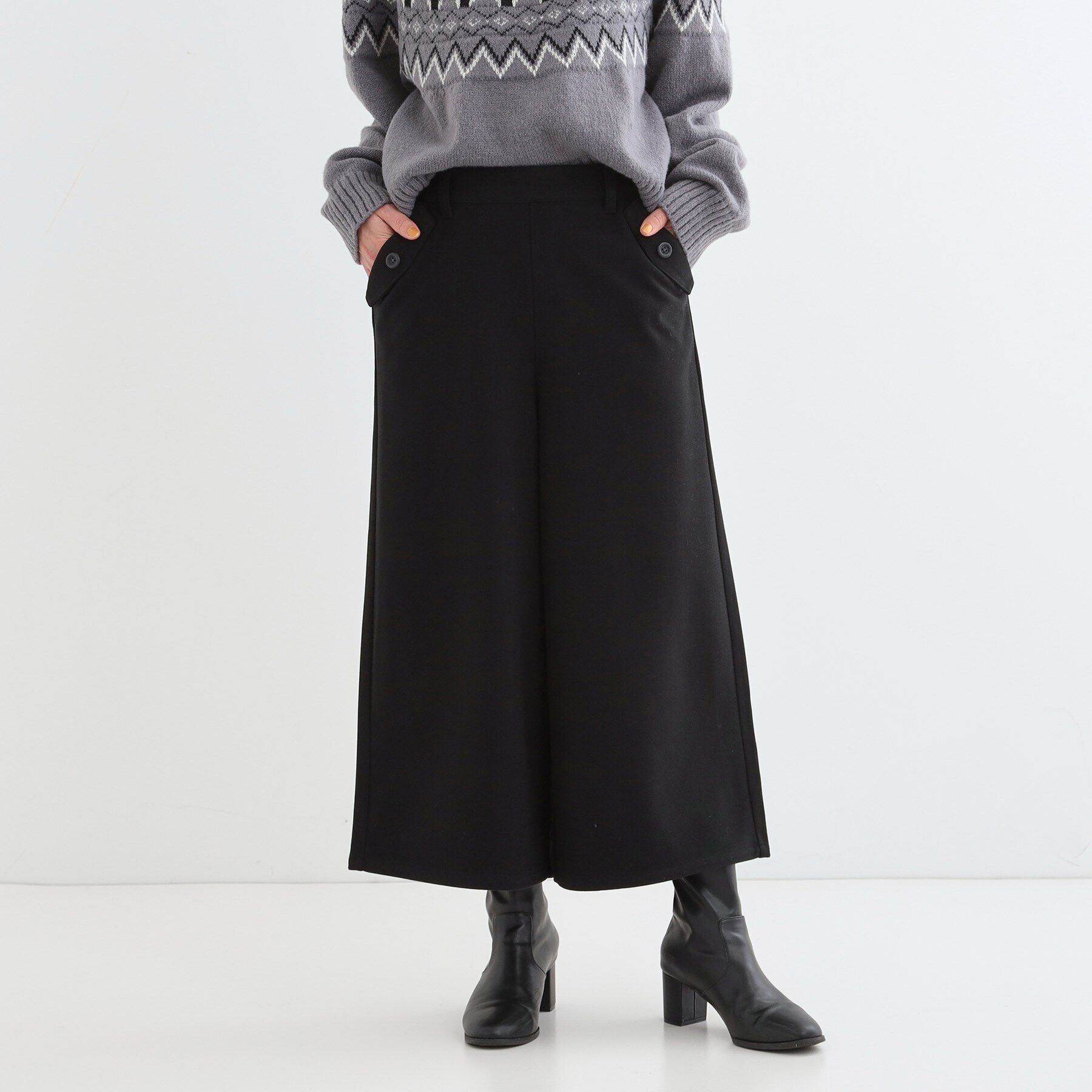 SHOO･LA･RUE「【S-LL】お尻や太ももをカバーしてくれる あったかガウチョパンツ」|その他|