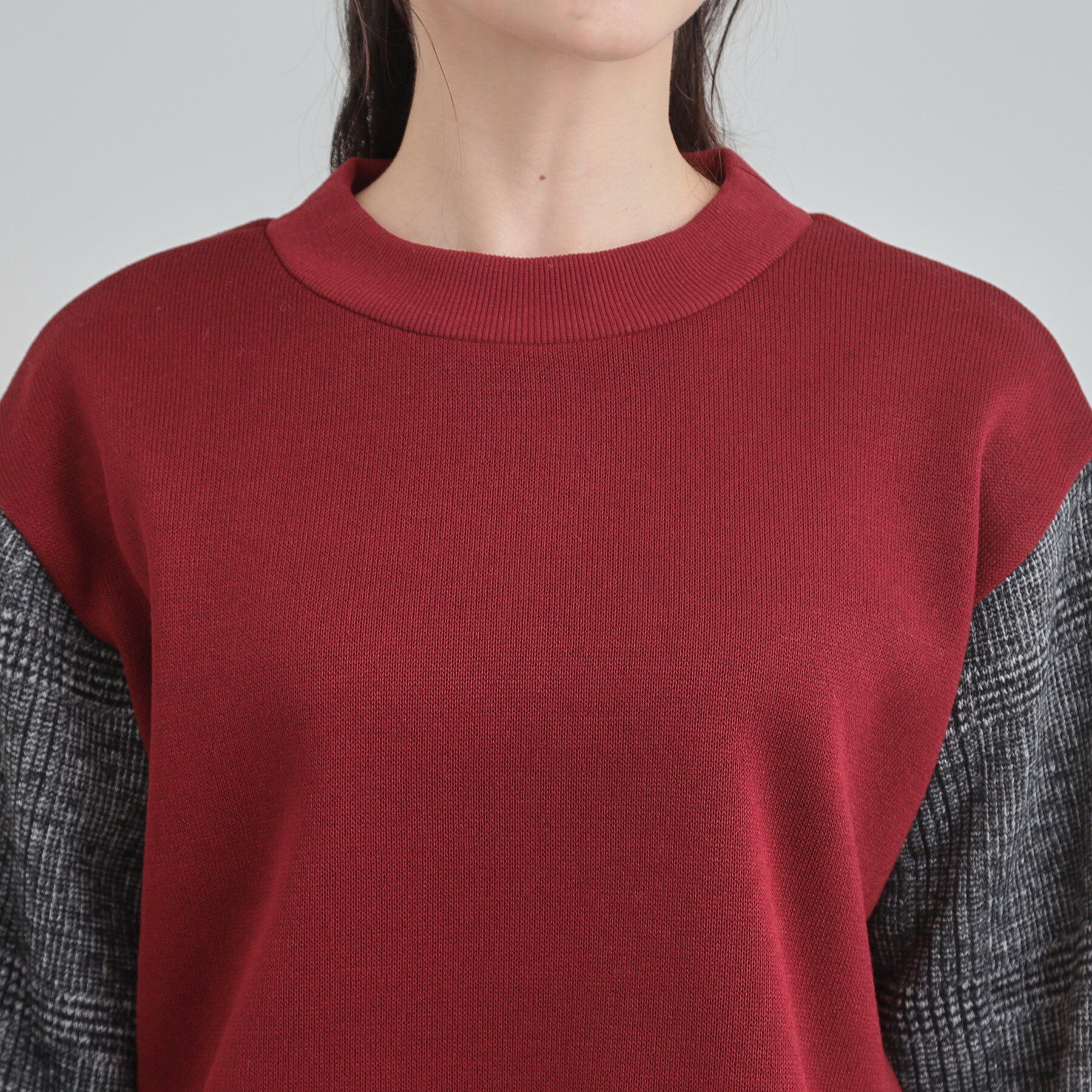 SHOO･LA･RUE「【S-L/あったか】お袖チェック裏起毛トップス」|パーカー|