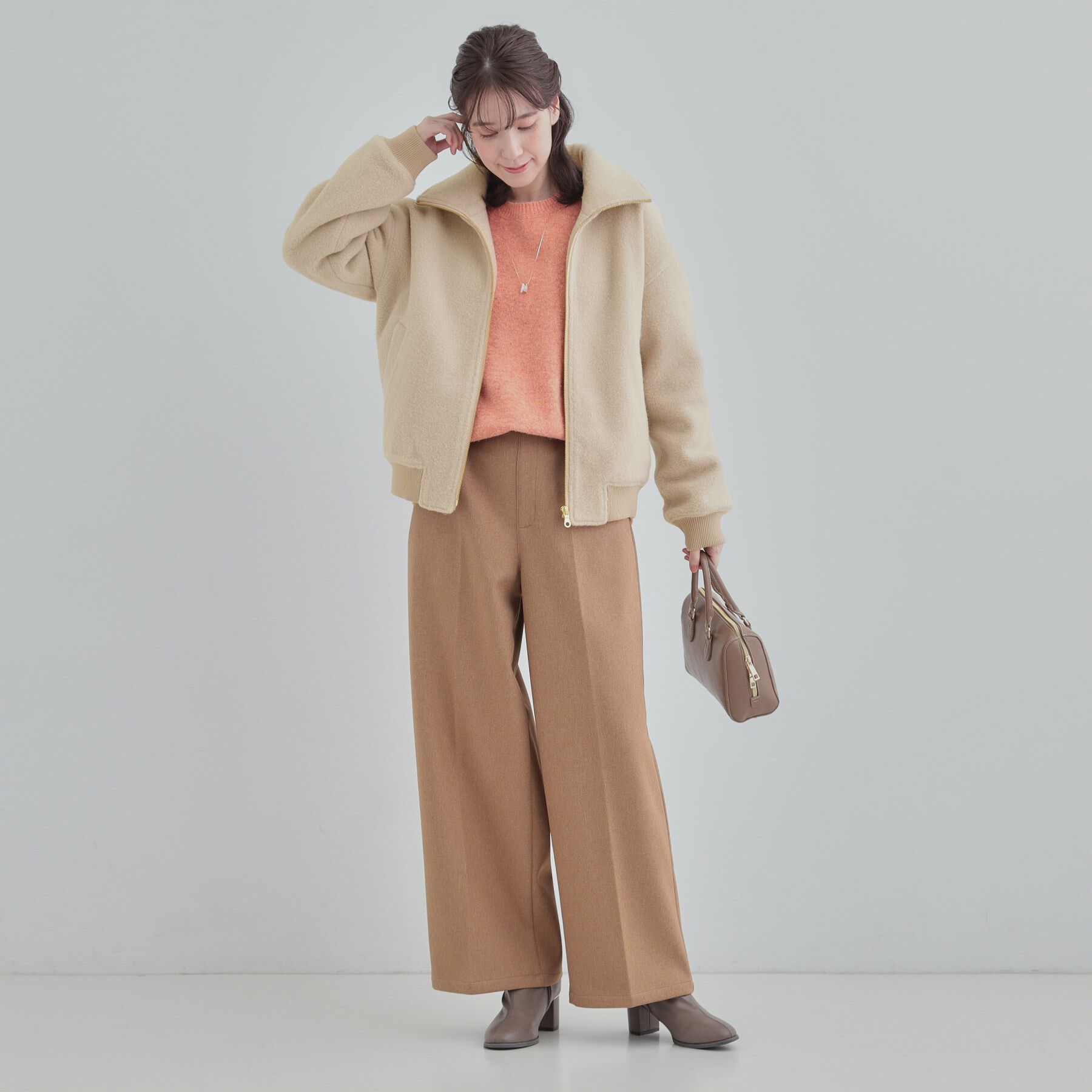 SHOO･LA･RUE「【S-LL】お顔周りがすっきり見える スライバージャケット」|ブルゾン・スタジャン|