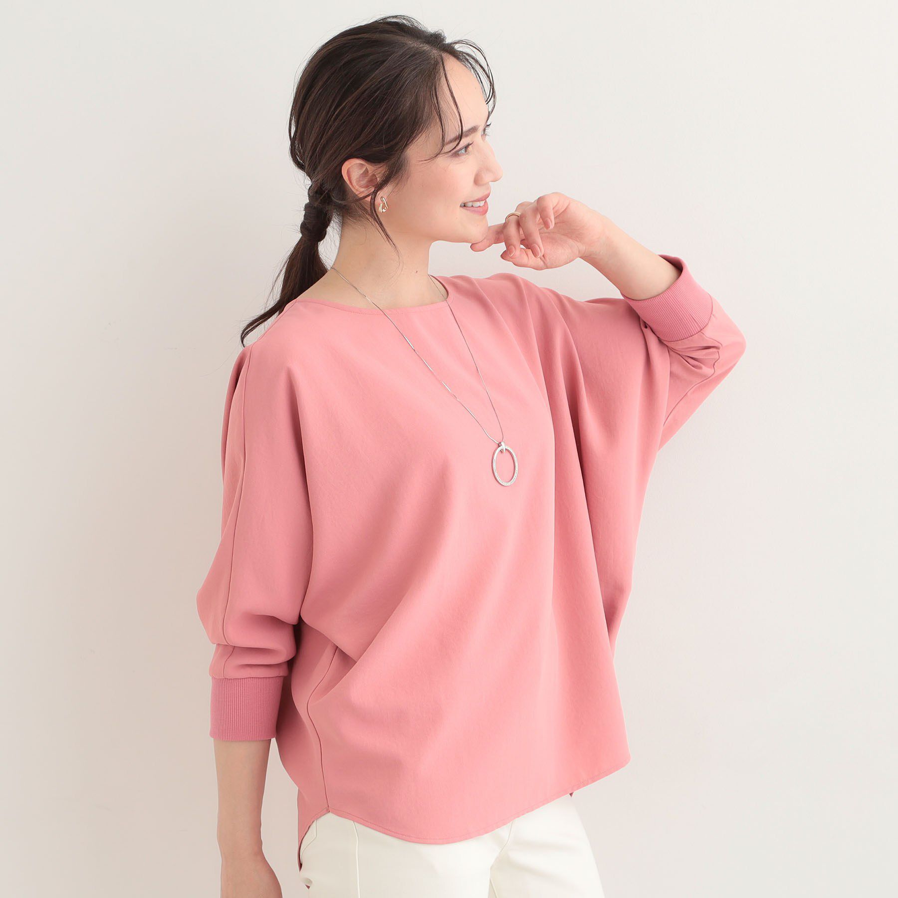 SHOO･LA･RUE「【着丈選べる/体型カバー】さらさらとろん ドルマンブラウス」|シャツ・ブラウス|