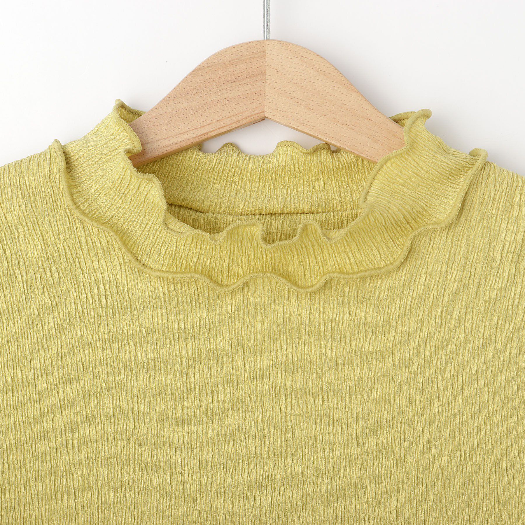 SHOO･LA･RUE「【100-150cm】袖チュールフリルネックインナー」|Tシャツ・カットソー|