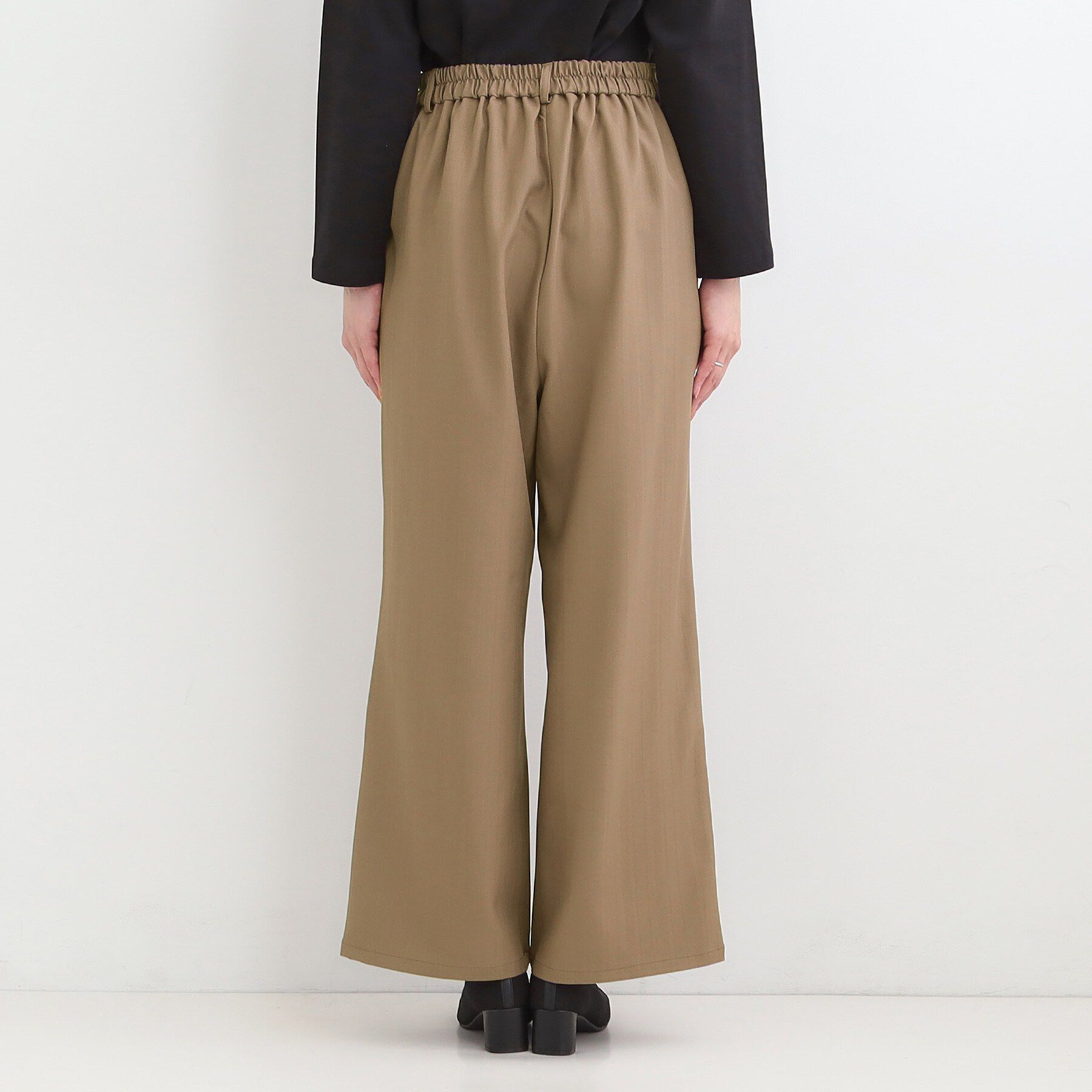 SHOO･LA･RUE「【洗濯機可/S-LL】フラップポケットがアクセント ヘリンボーンワイドパンツ」|その他|