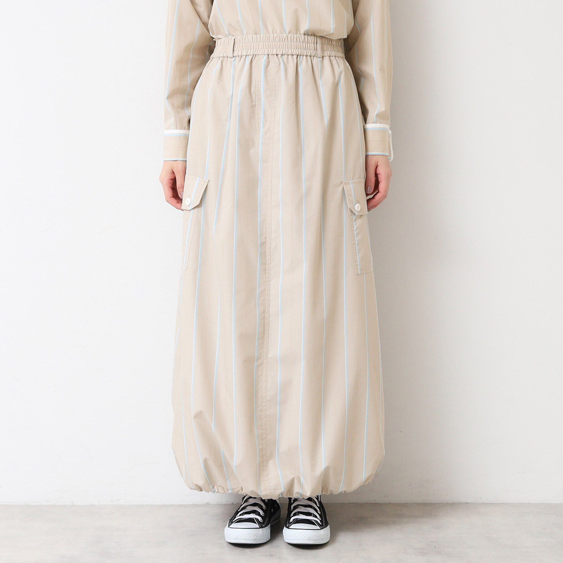 Dessin「【洗える・ウエストゴム】スピンドル付ストライプスカート（S～L）」|スカート|