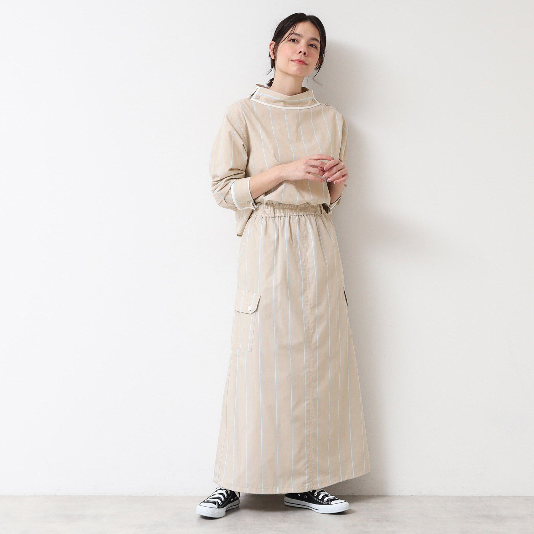 Dessin「【洗える・ウエストゴム】スピンドル付ストライプスカート（S～L）」|スカート|