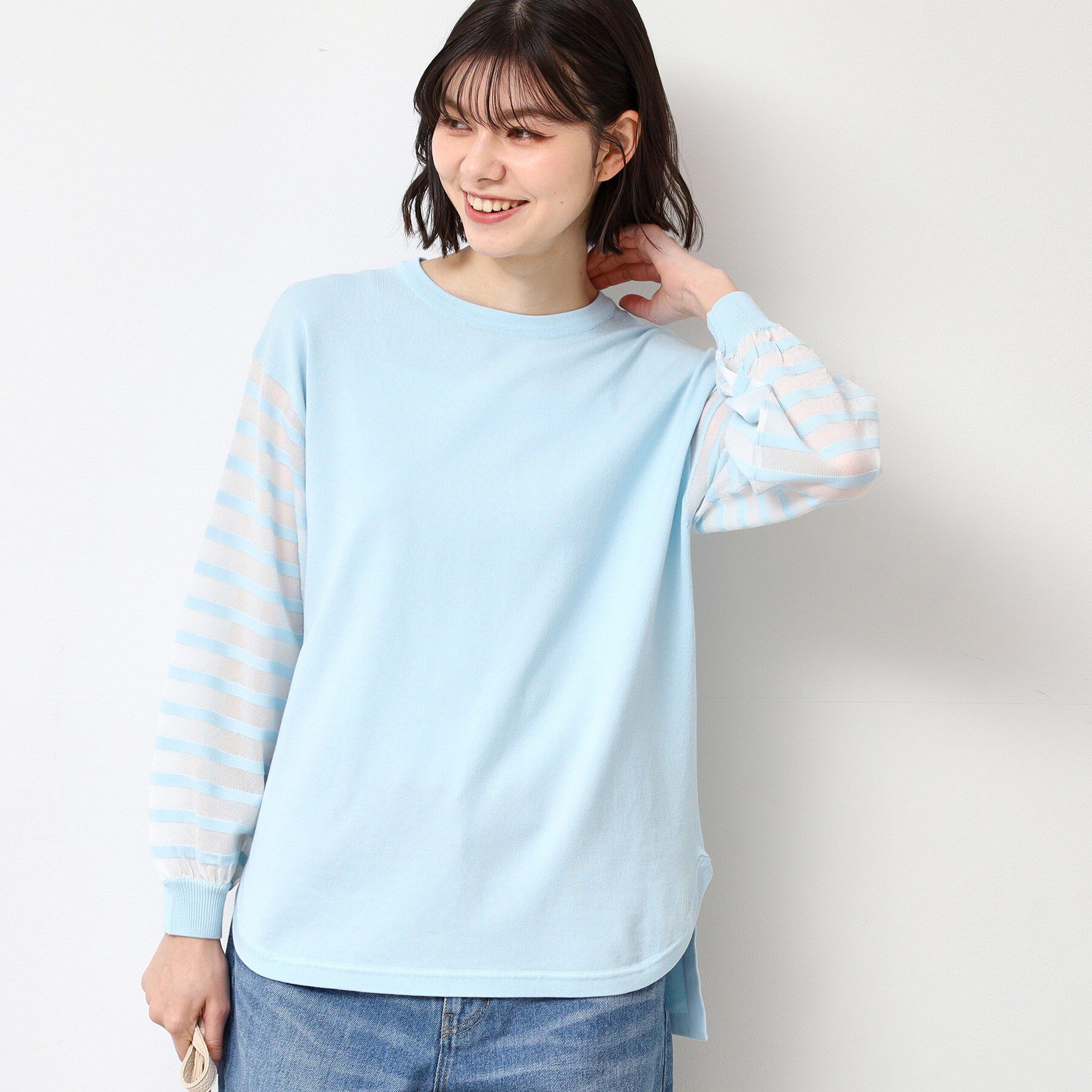 Dessin「【洗える】スリーブボーダーニット（S～L）」|ニット・セーター|
