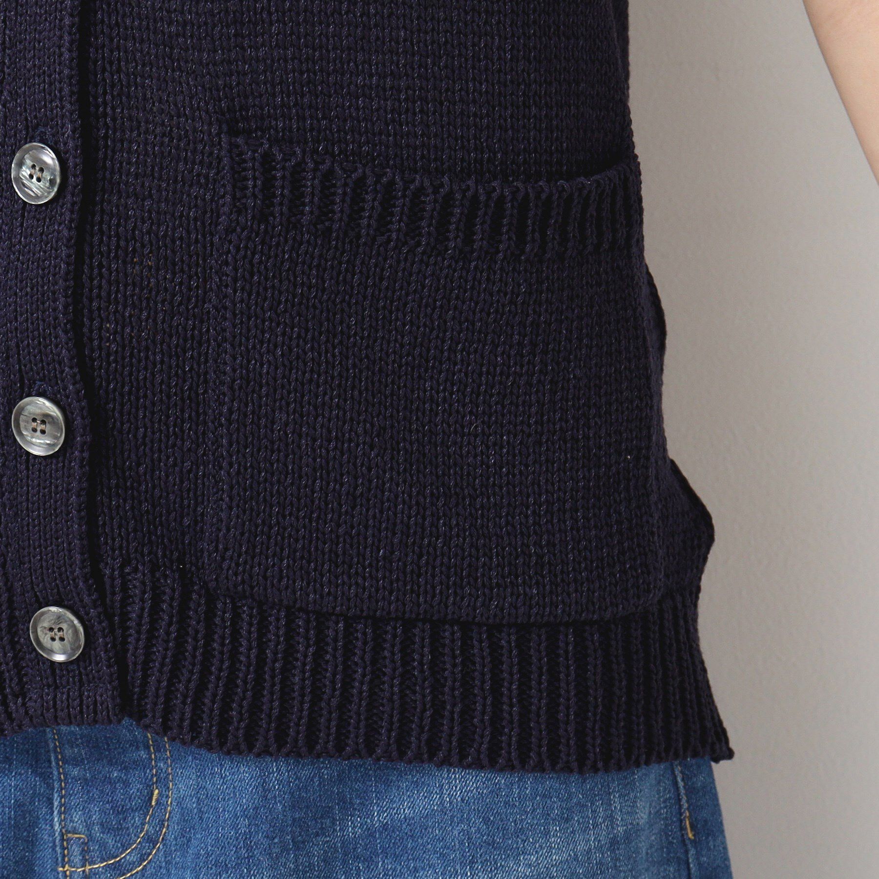 Dessin「【日本製】ボタン付きニットベスト」|ベスト・ジレ|