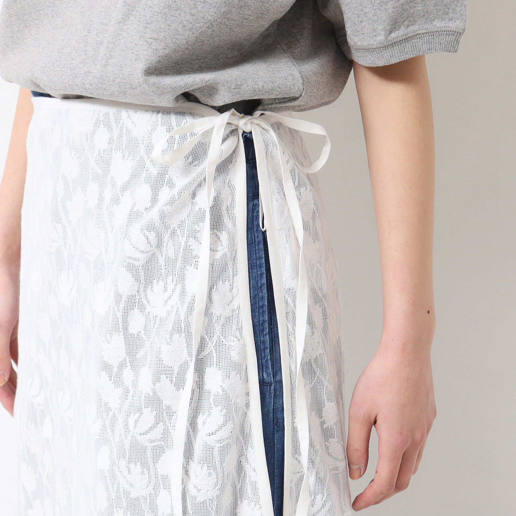 Dessin「【洗える】刺繍柄インドレース巻きスカート」|スカート|