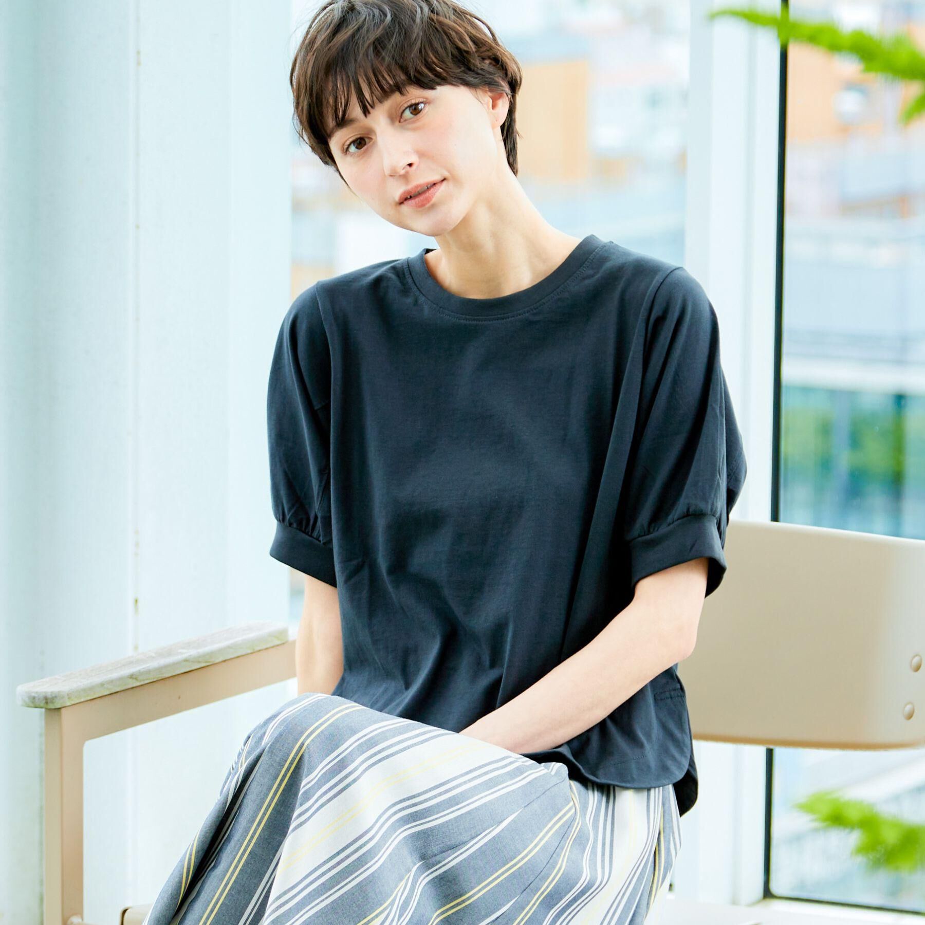 Dessin「【洗える】パフスリーブカットソー（XS～L）」|Tシャツ・カットソー|