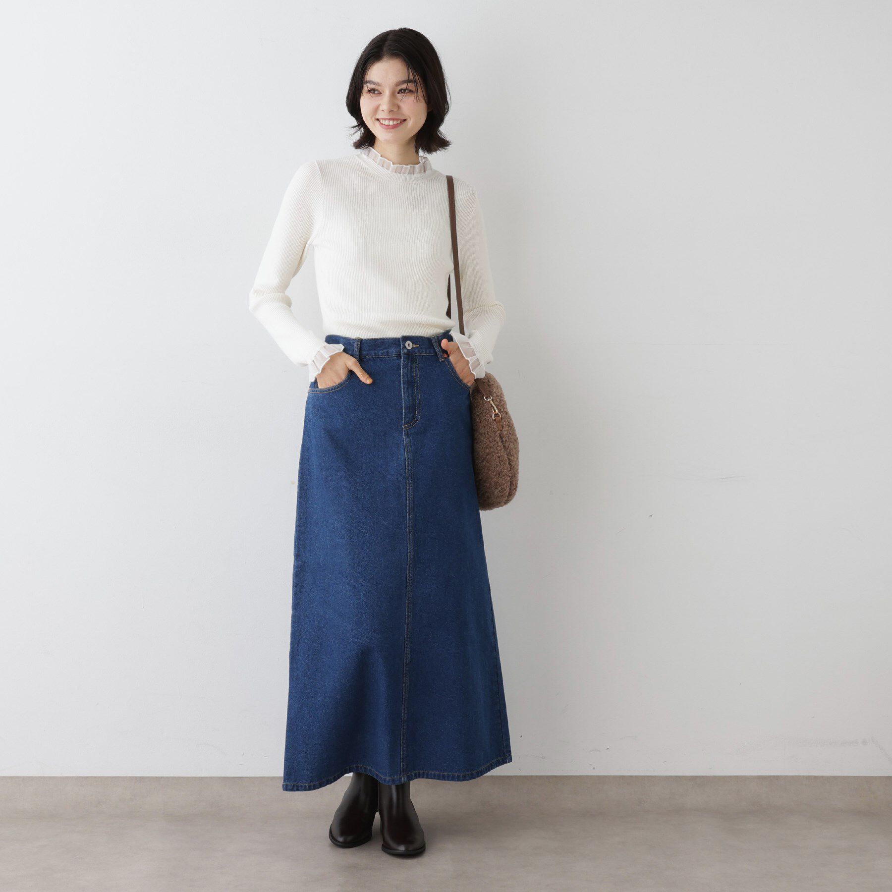 Dessin「【洗える】オーガンジーフリルニット」|ニット・セーター|