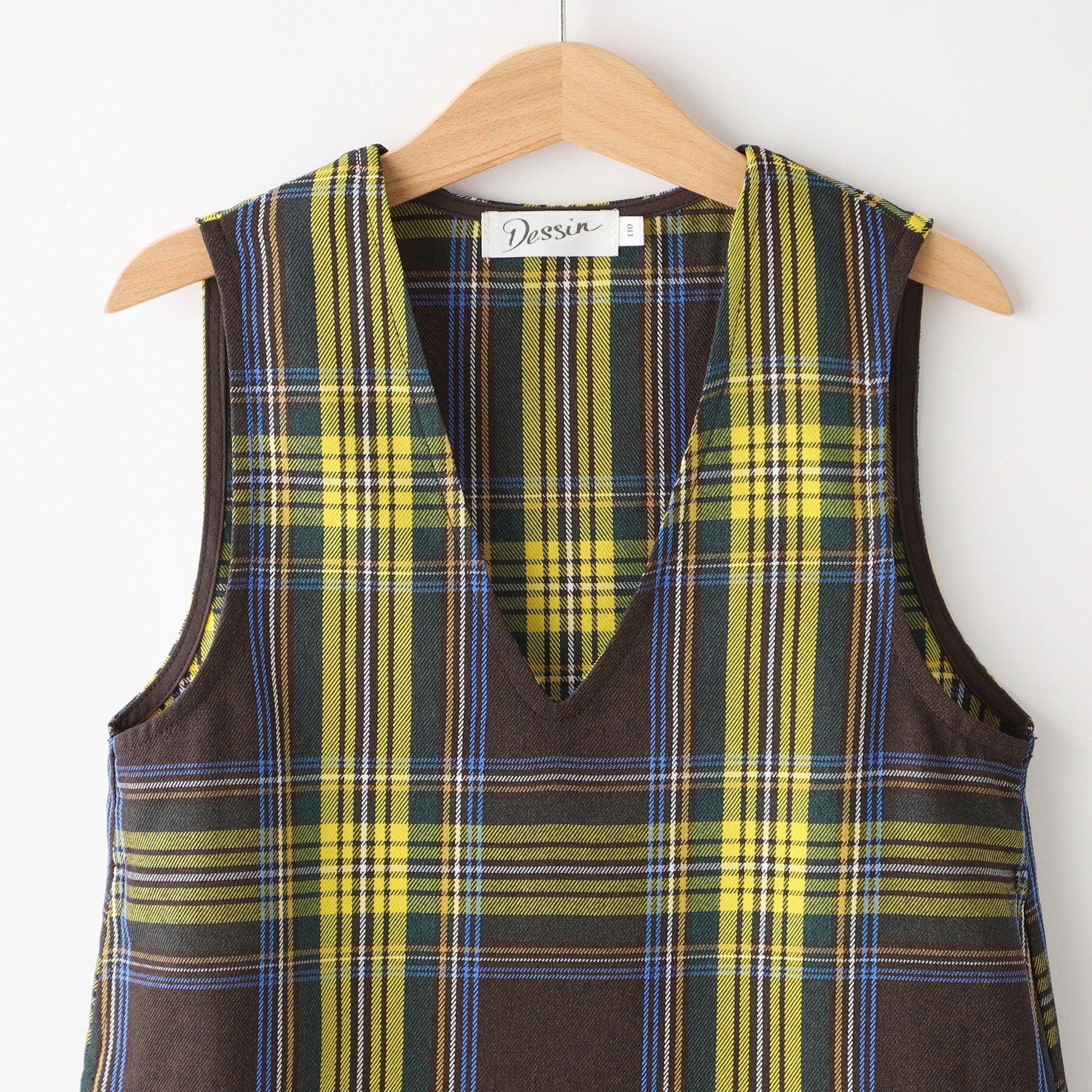 Dessin「【リンクコーデ】チェックジャンパースカート」|ワンピース|