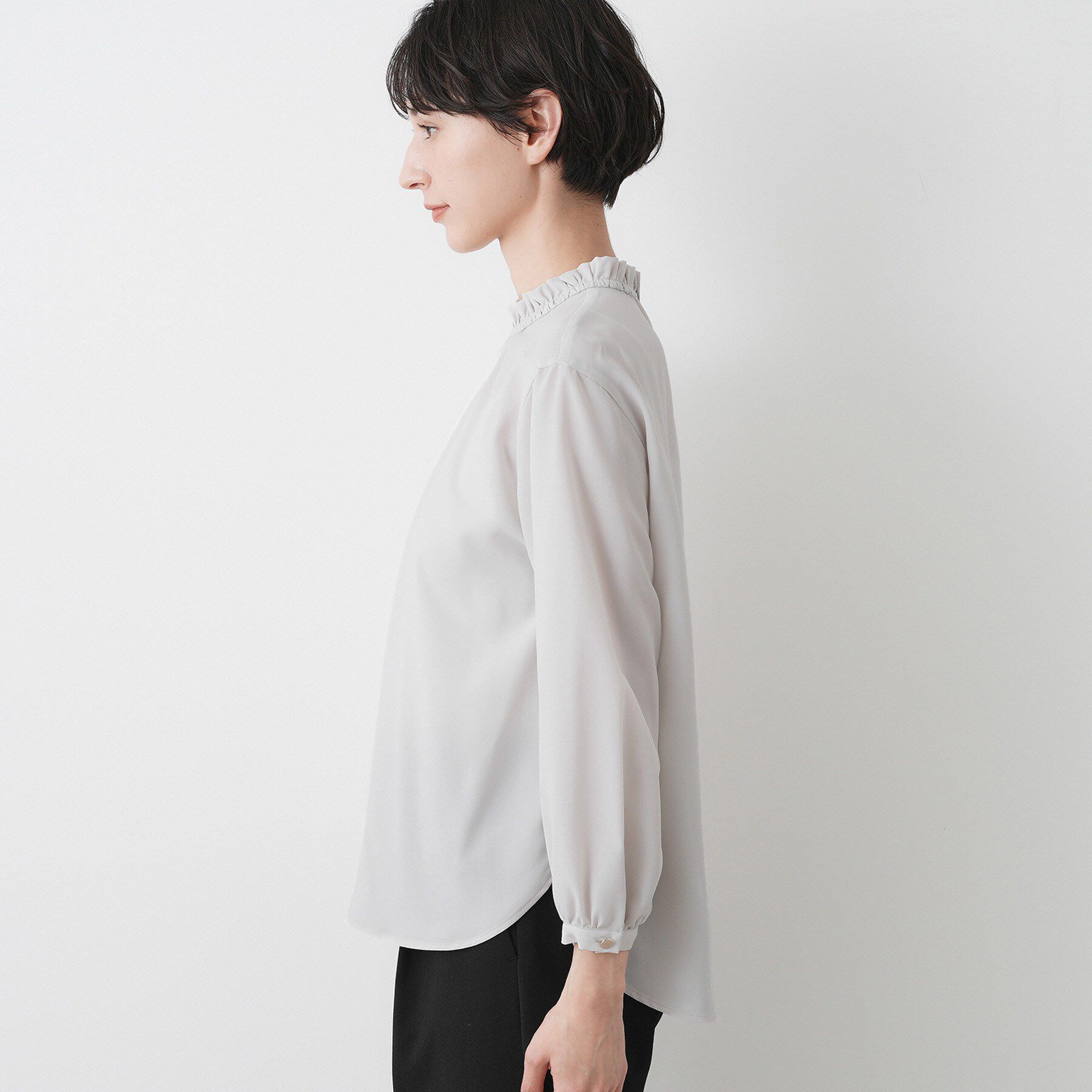 Dessin「【入卒/セレモニー/洗える】フリルネックジョーゼットブラウス」|シャツ・ブラウス|