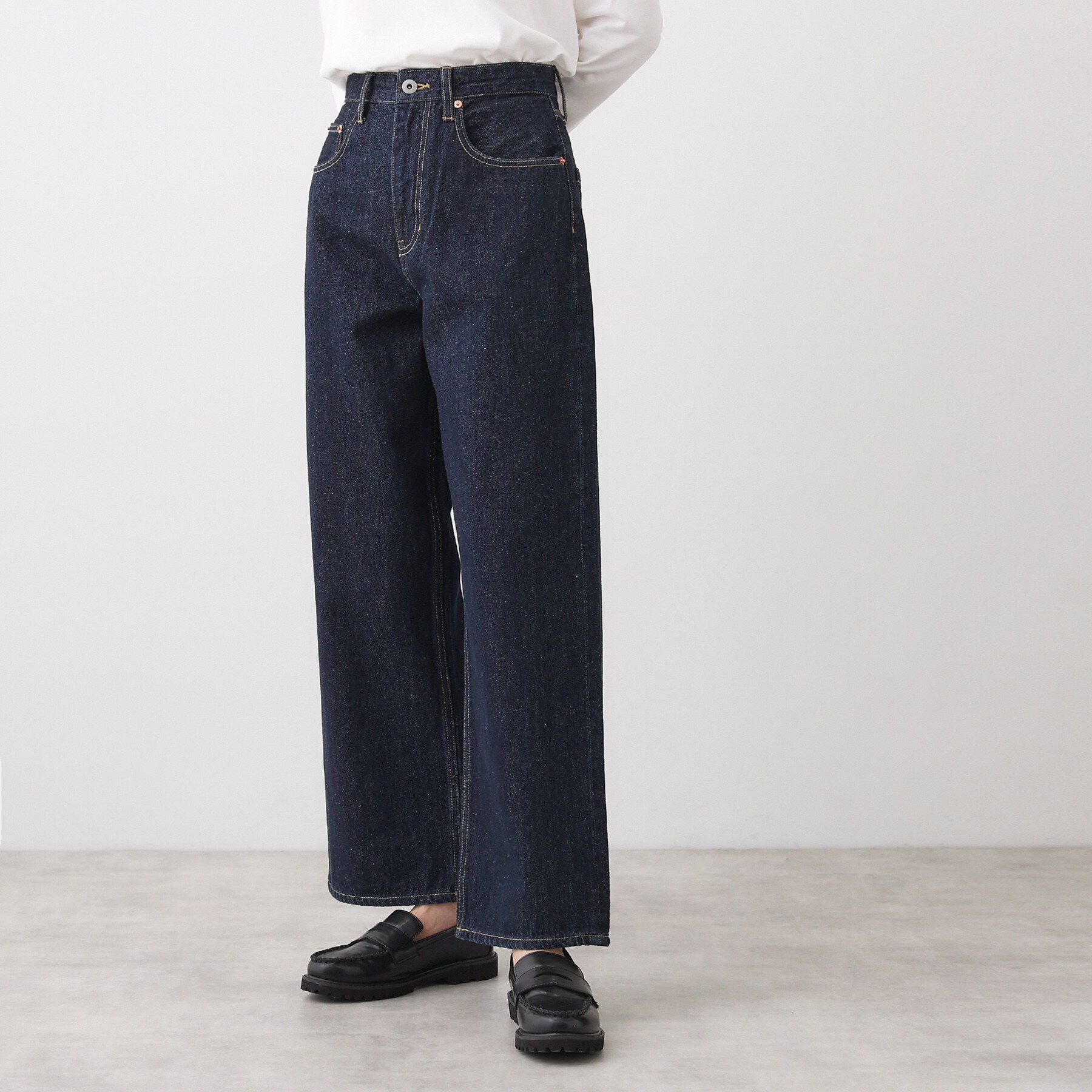 Dessin「【ユニセックス/洗える】ワイドシルエット12OZデニム」|デニム|ネイビー(094)