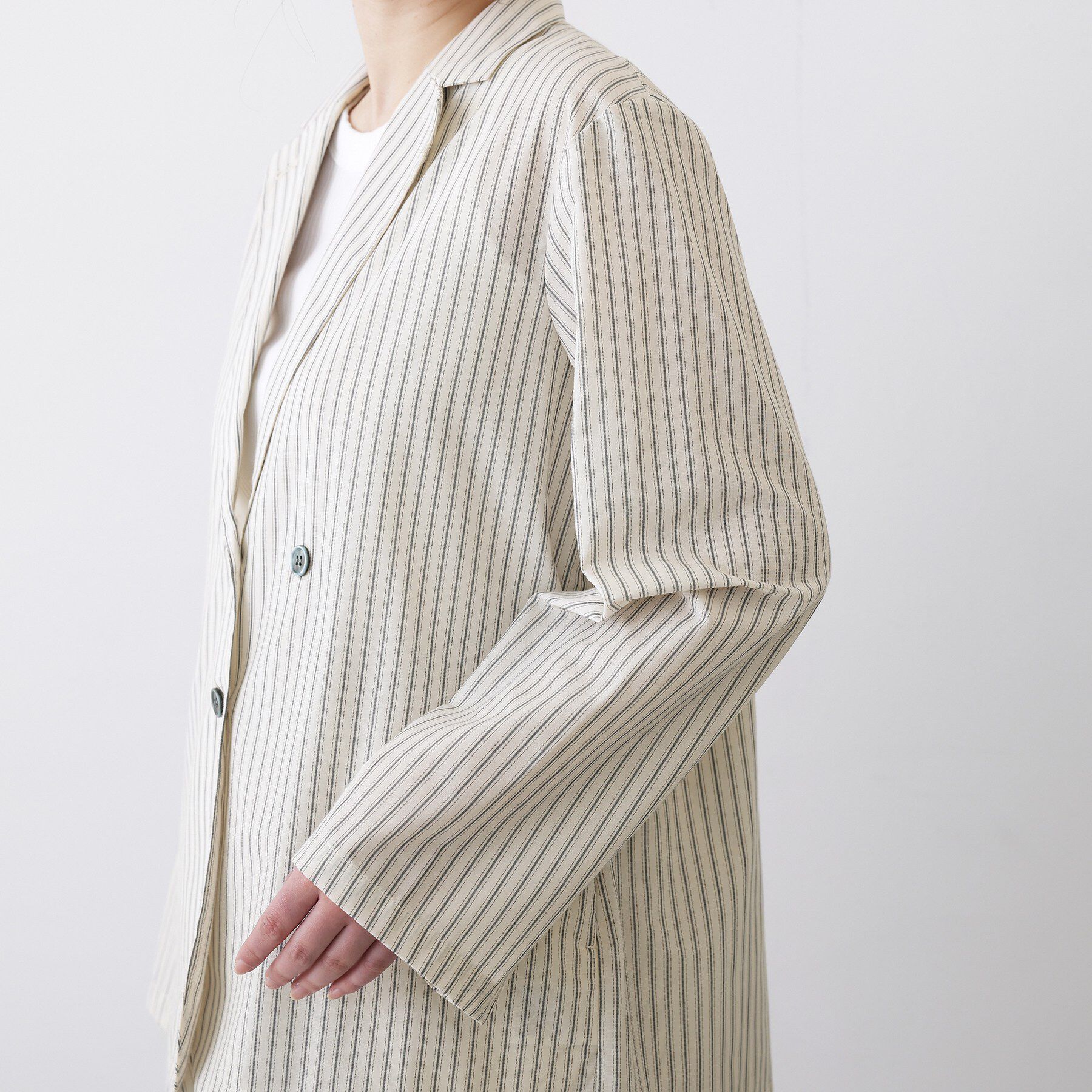 Dessin「【セットアップ可/洗える】ストライプシャツジャケット」|テーラードジャケット|