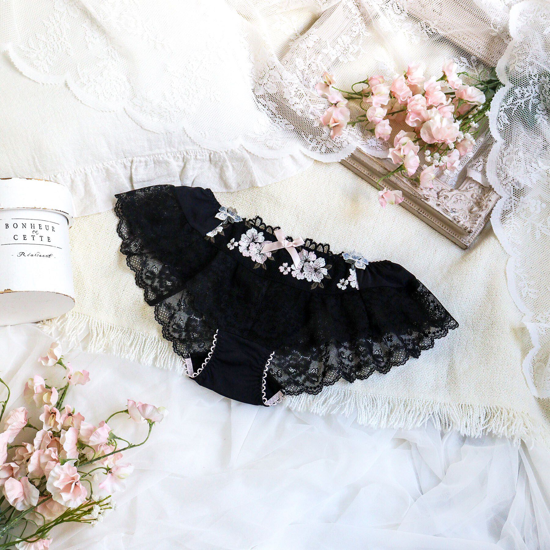 Risa Magli「フロール フレアショーツ」|インナー|ブラック(019)