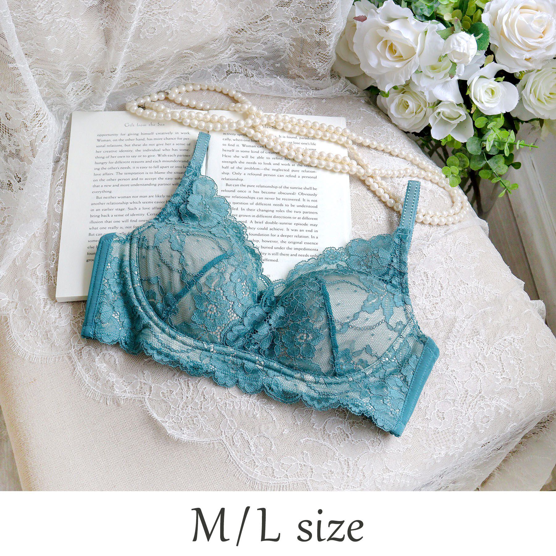 Risa Magli「ノーラ ナチュラルアレンジブラ（M-L）」|インナー|グリーン(022)