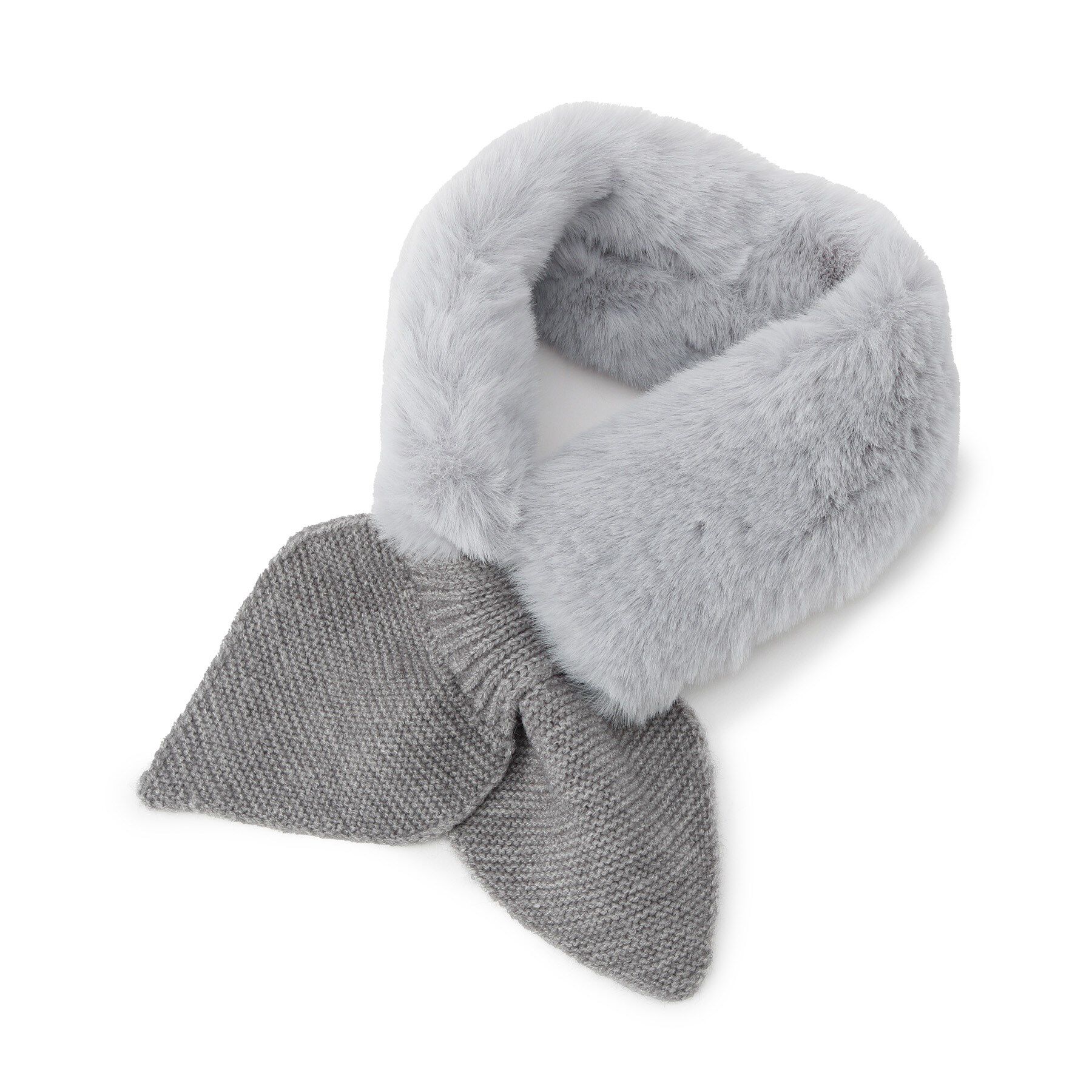 ITS&rsquo;DEMO「【手洗い可】ニット切替ファーティペット」|ストール|