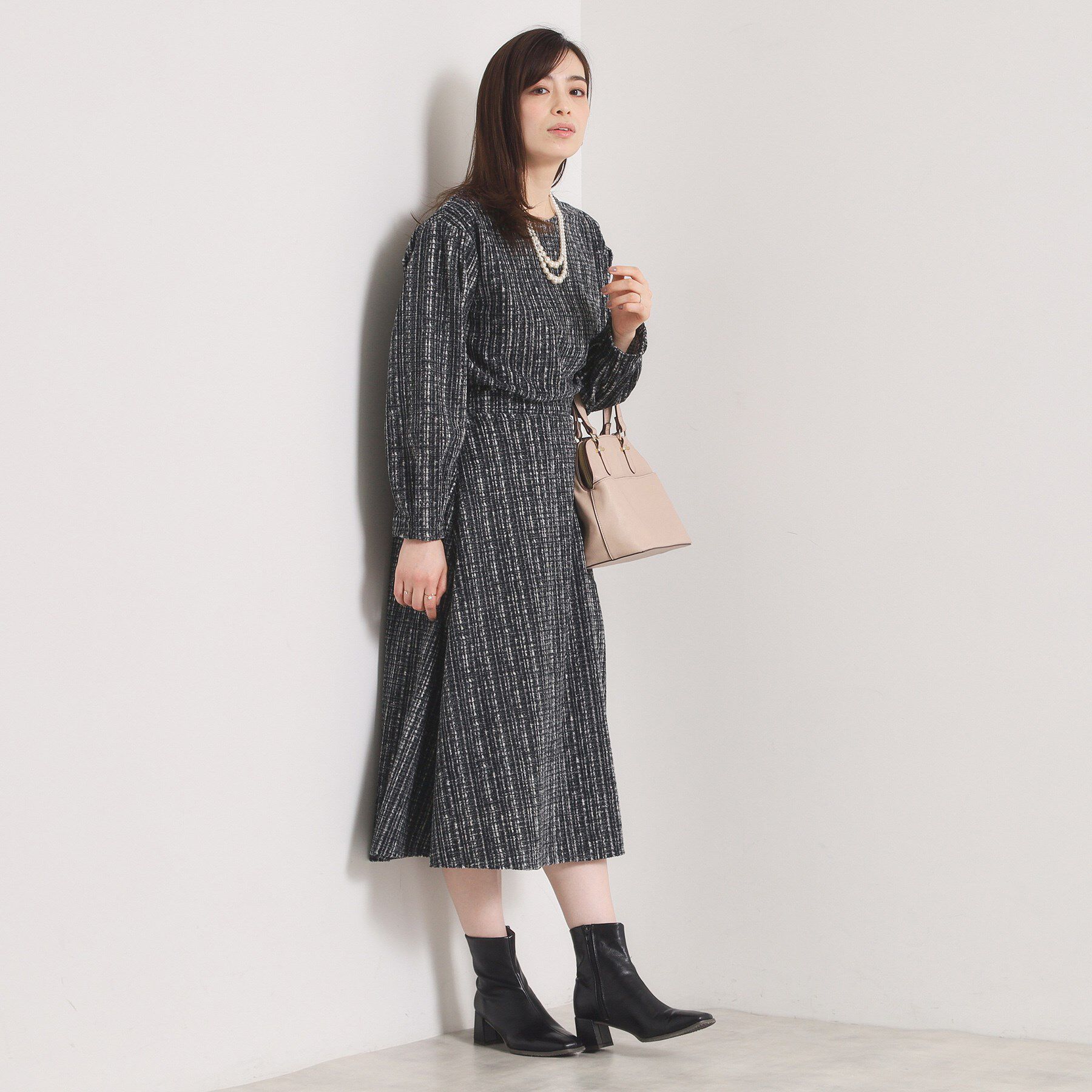 ITS&rsquo;DEMO「【手洗い可／セットアップ可】ツイード風プリントブラウス」|シャツ・ブラウス|