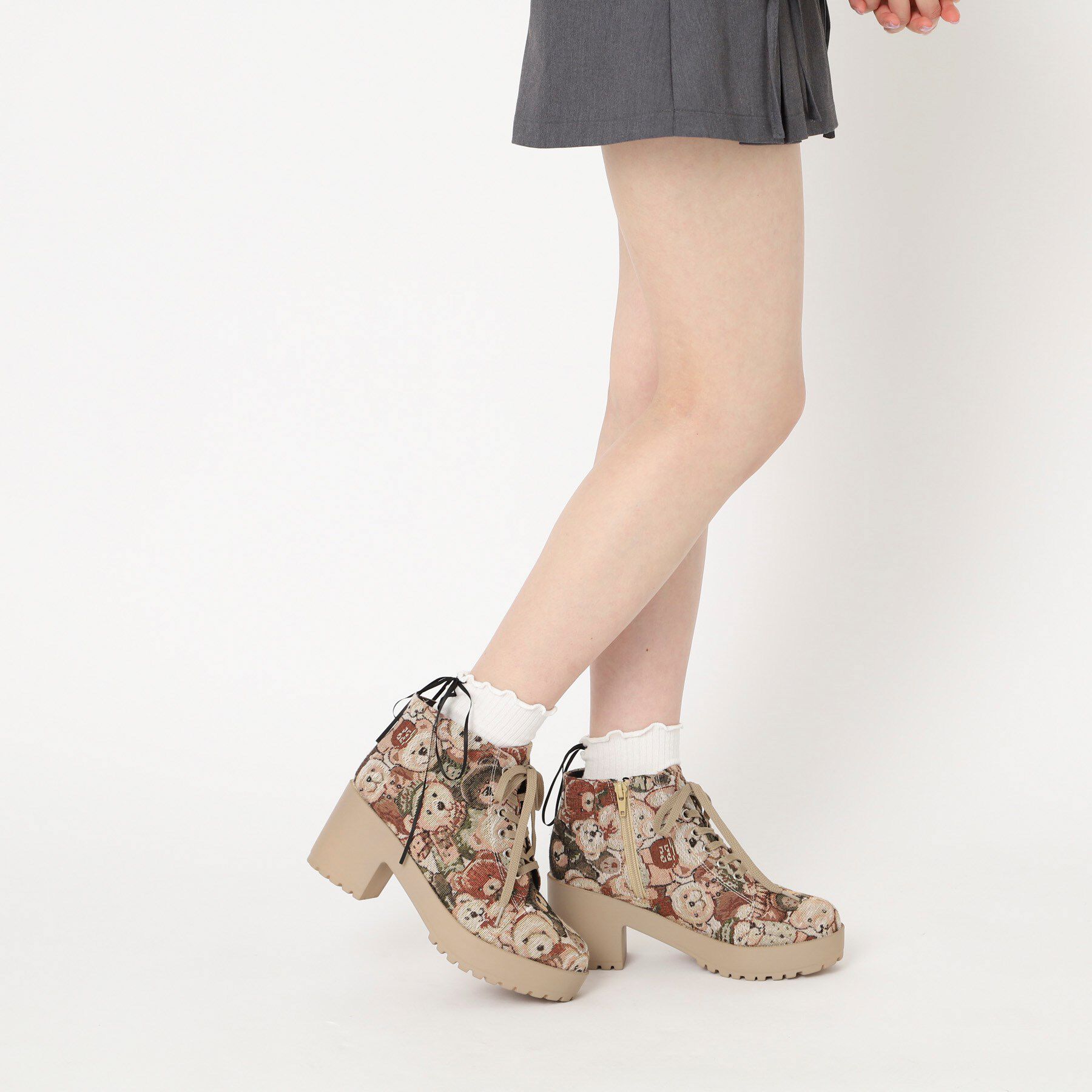 csT&P「一体厚底レースアップブーツ」|ショートブーツ|