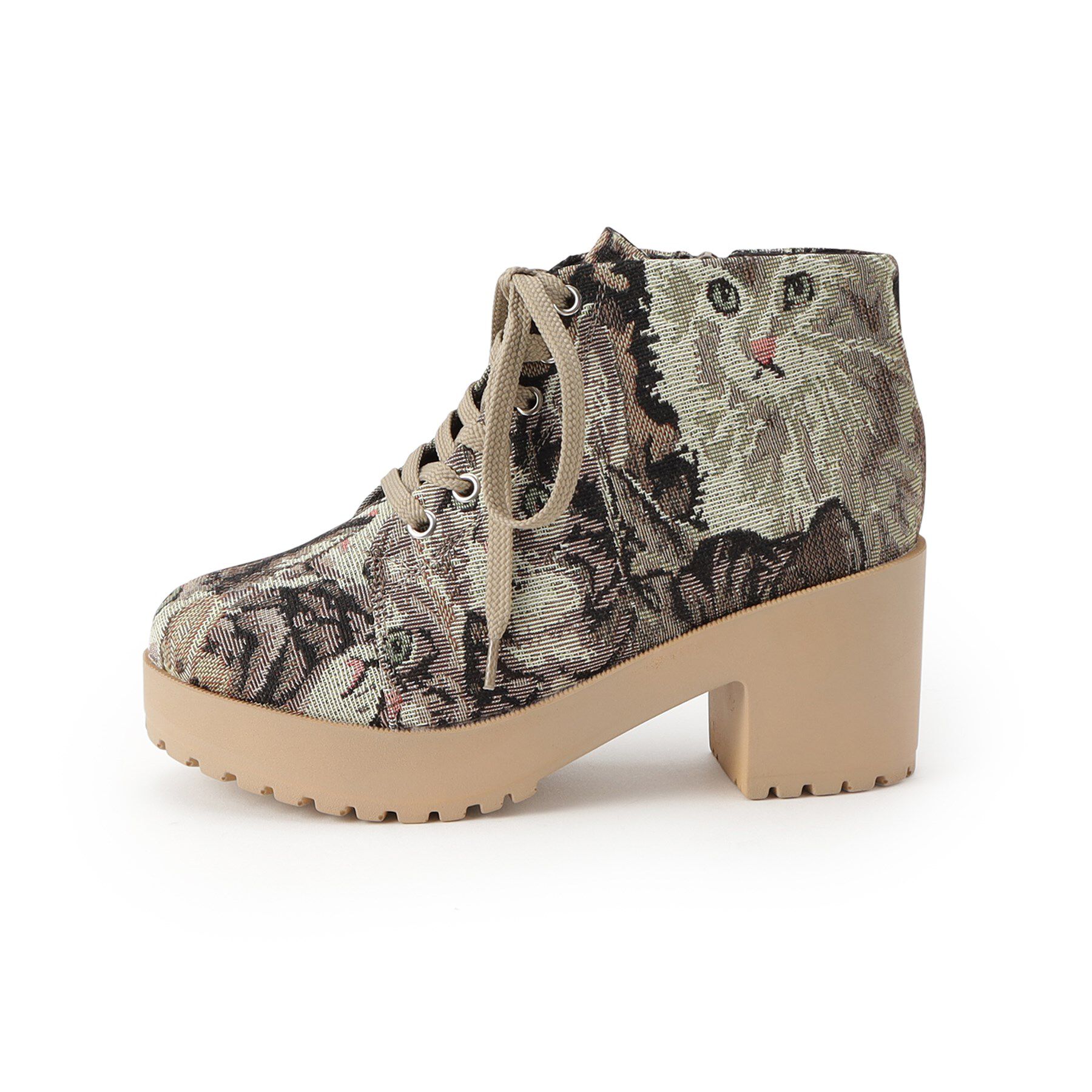 csT&P「一体厚底レースアップブーツ」|ショートブーツ|