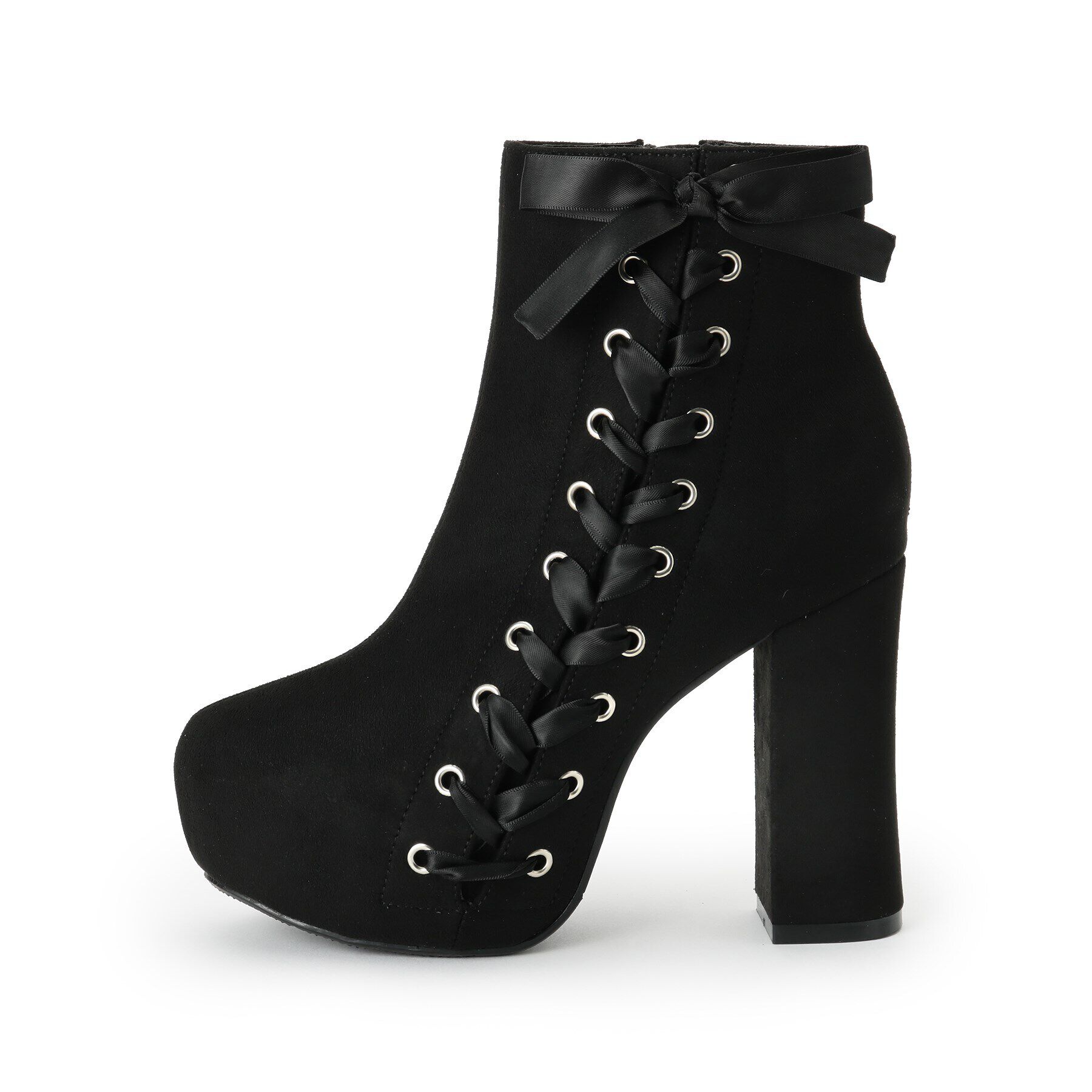 csT&P「サイド編上げ厚底ハイヒールブーツ」|ショートブーツ|