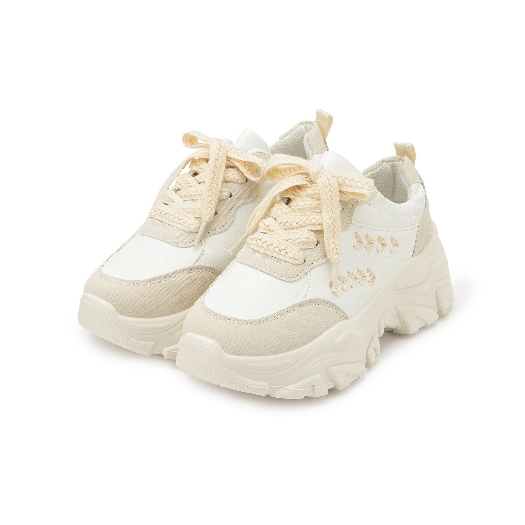 csT&P「厚底韓国ファッションダットスニーカー」|スニーカー|ﾍﾞｰｼﾞｭ(052)