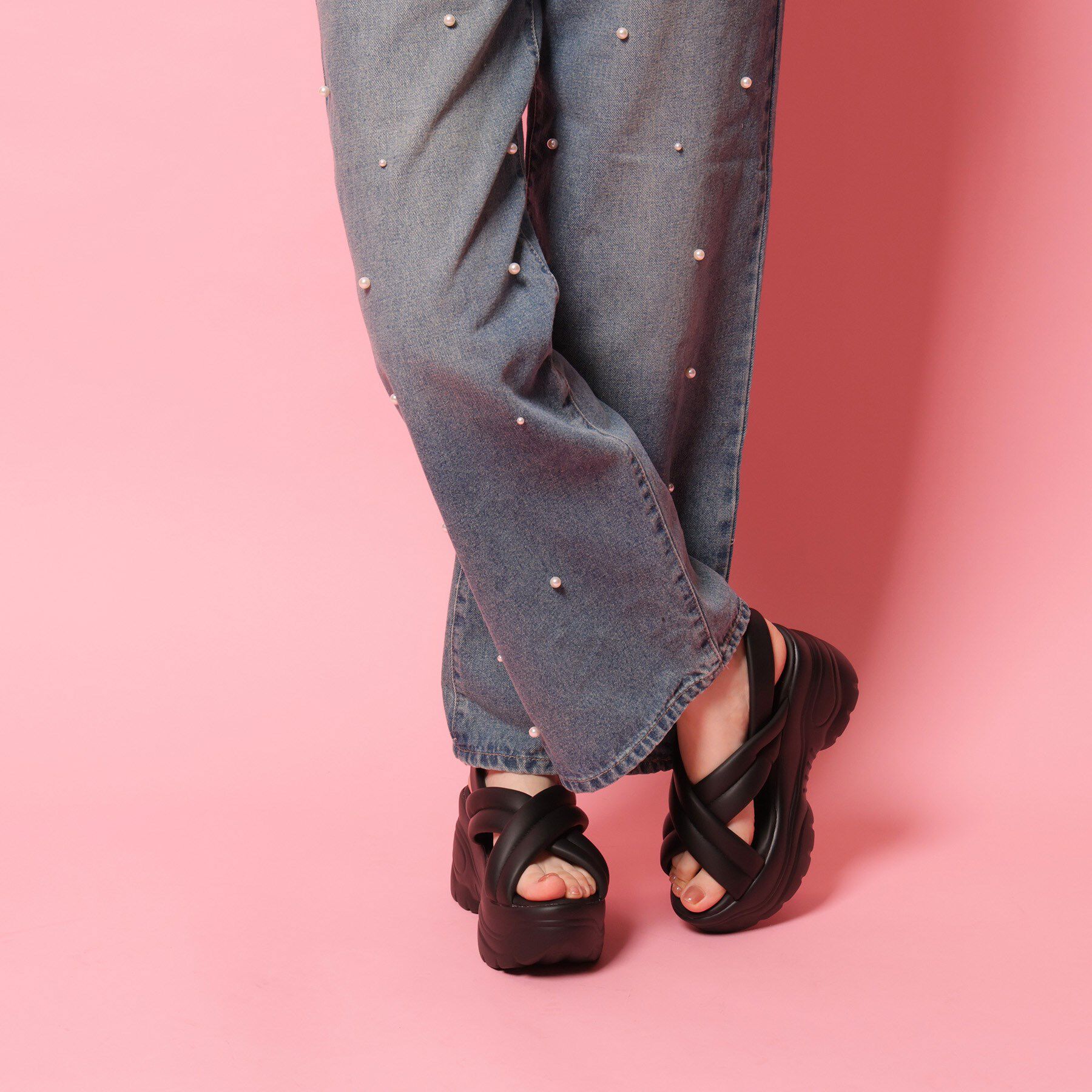 csT&P「厚底クロスサンダル パデットサンダル」|サンダル|