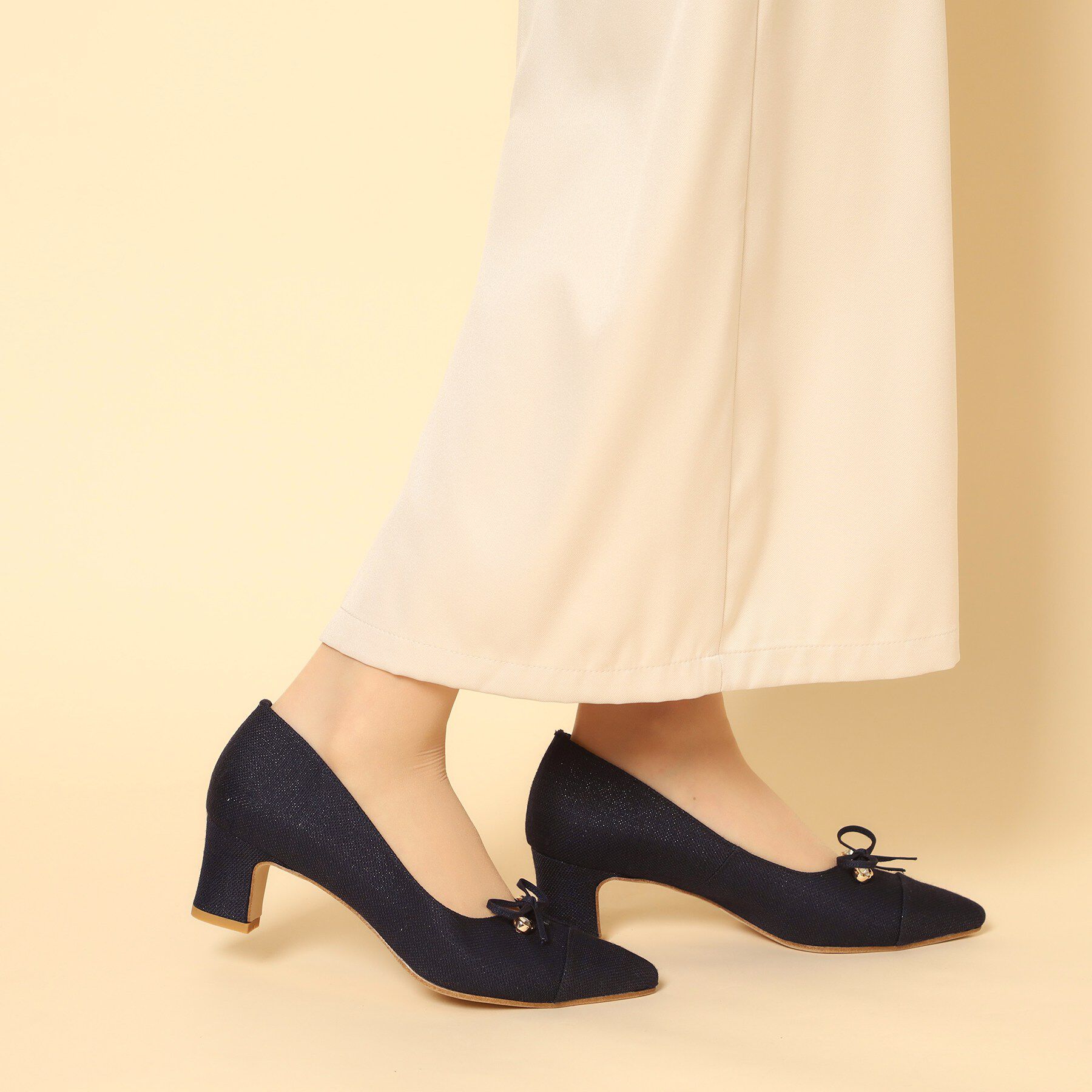 ESPERANZA「ビジューリボンポインテッドパンプス」|パンプス|