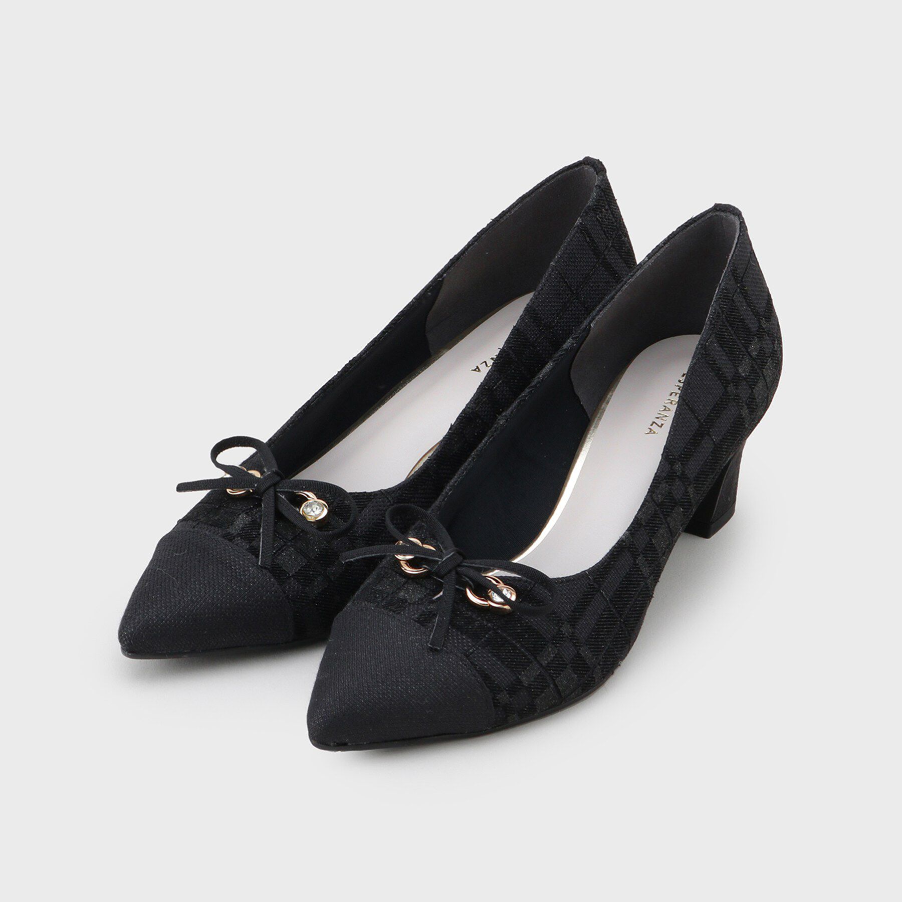 ESPERANZA「ビジューリボンポインテッドパンプス」|パンプス|