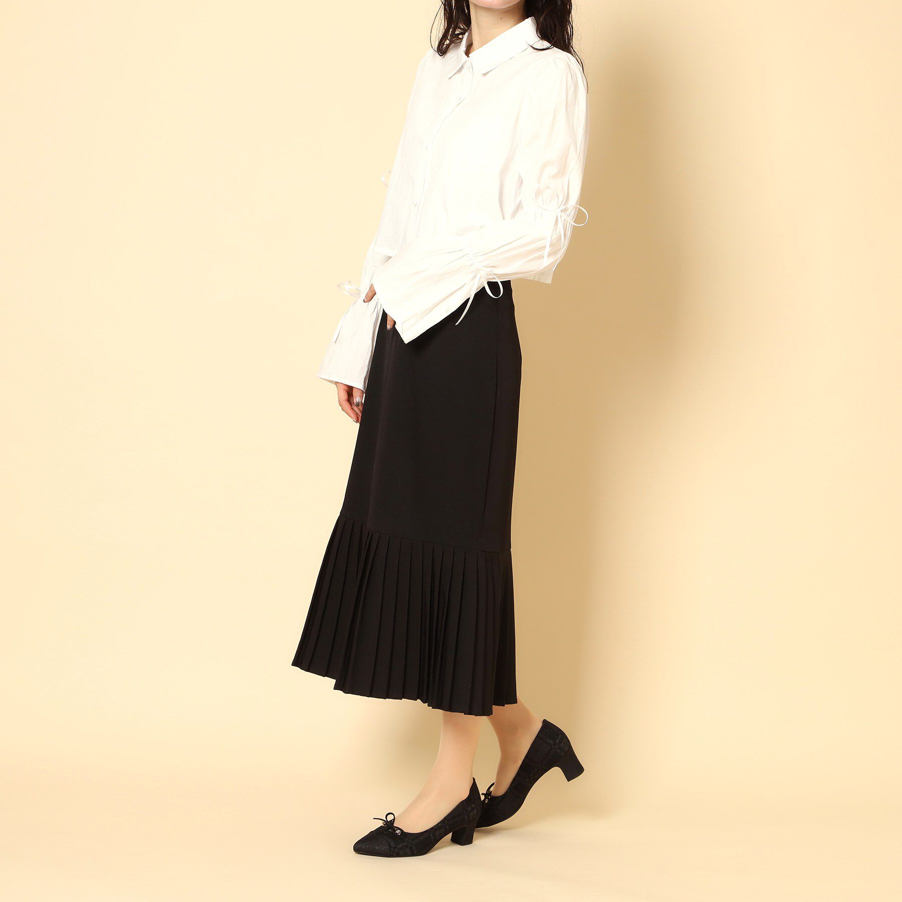 ESPERANZA「ビジューリボンポインテッドパンプス」|パンプス|